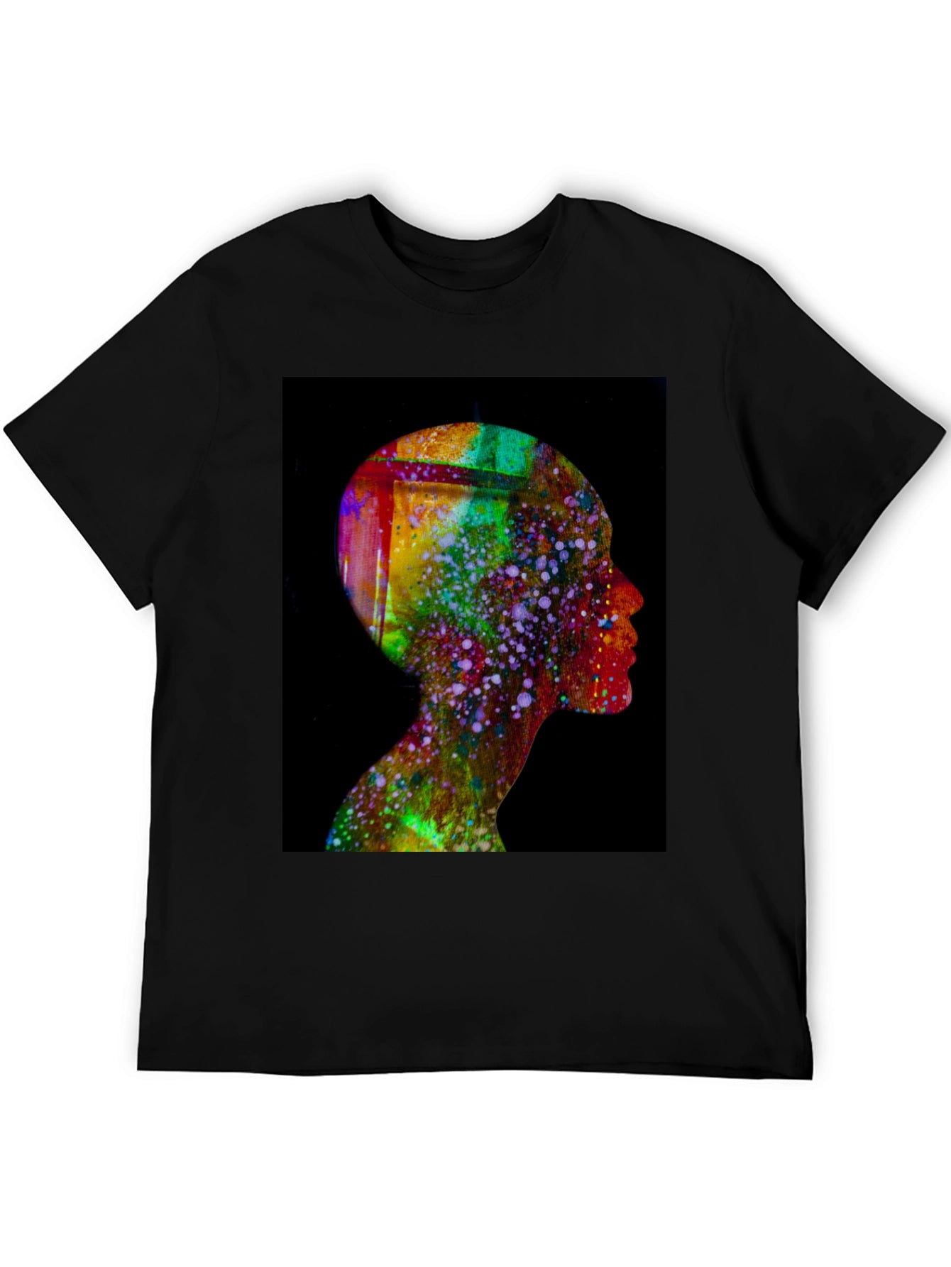 Abstract Human Head Tee - Artsy Black T-Shirt