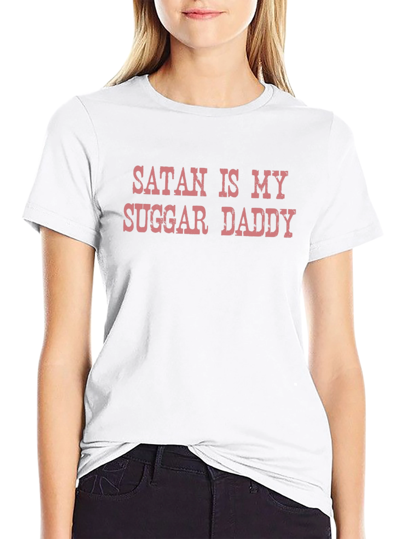 Satan is My Suggar Daddy Black Graphic Tee