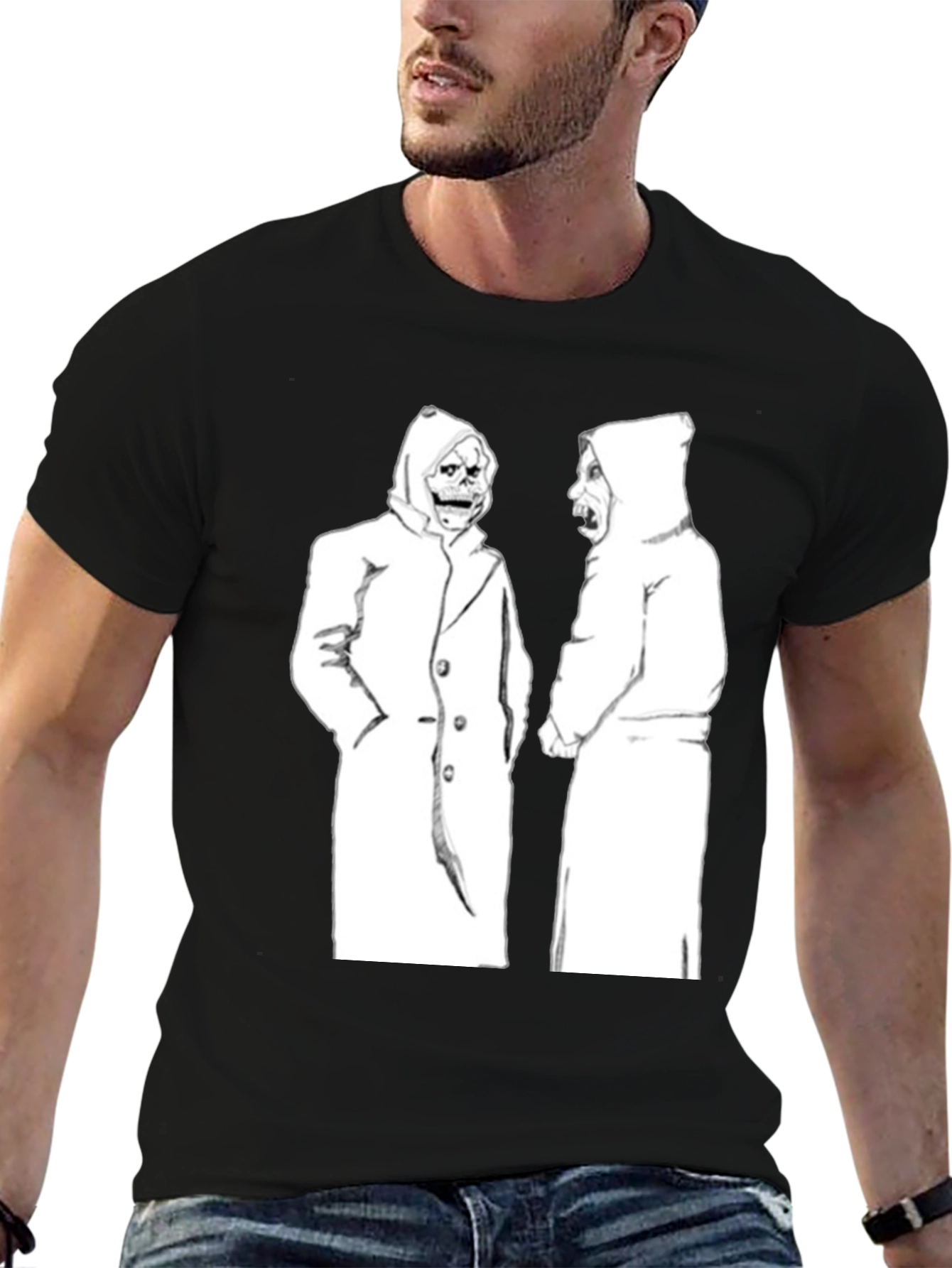 Hooded Figures Graphic Black T-Shirt