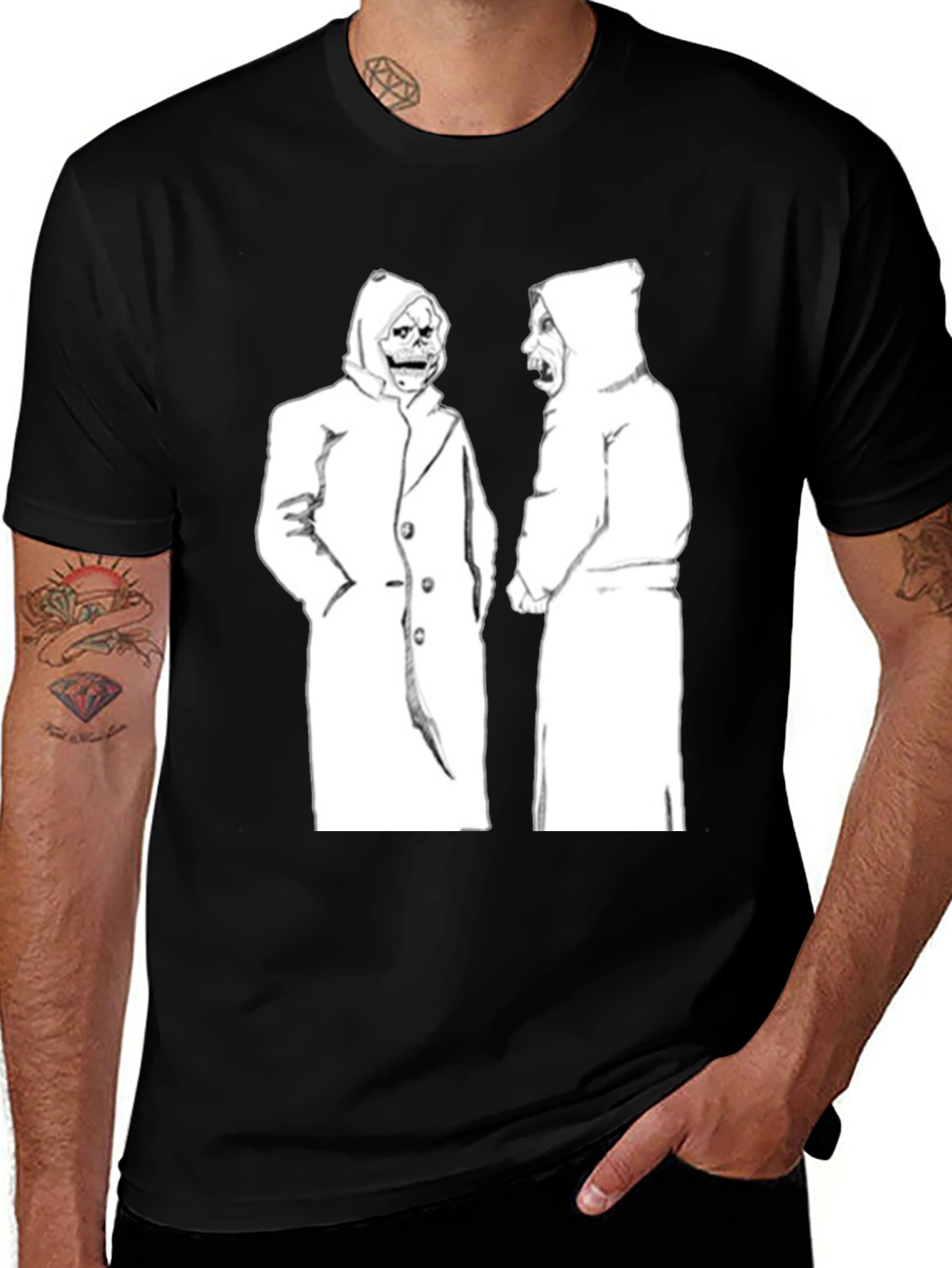 Hooded Figures Graphic Black T-Shirt