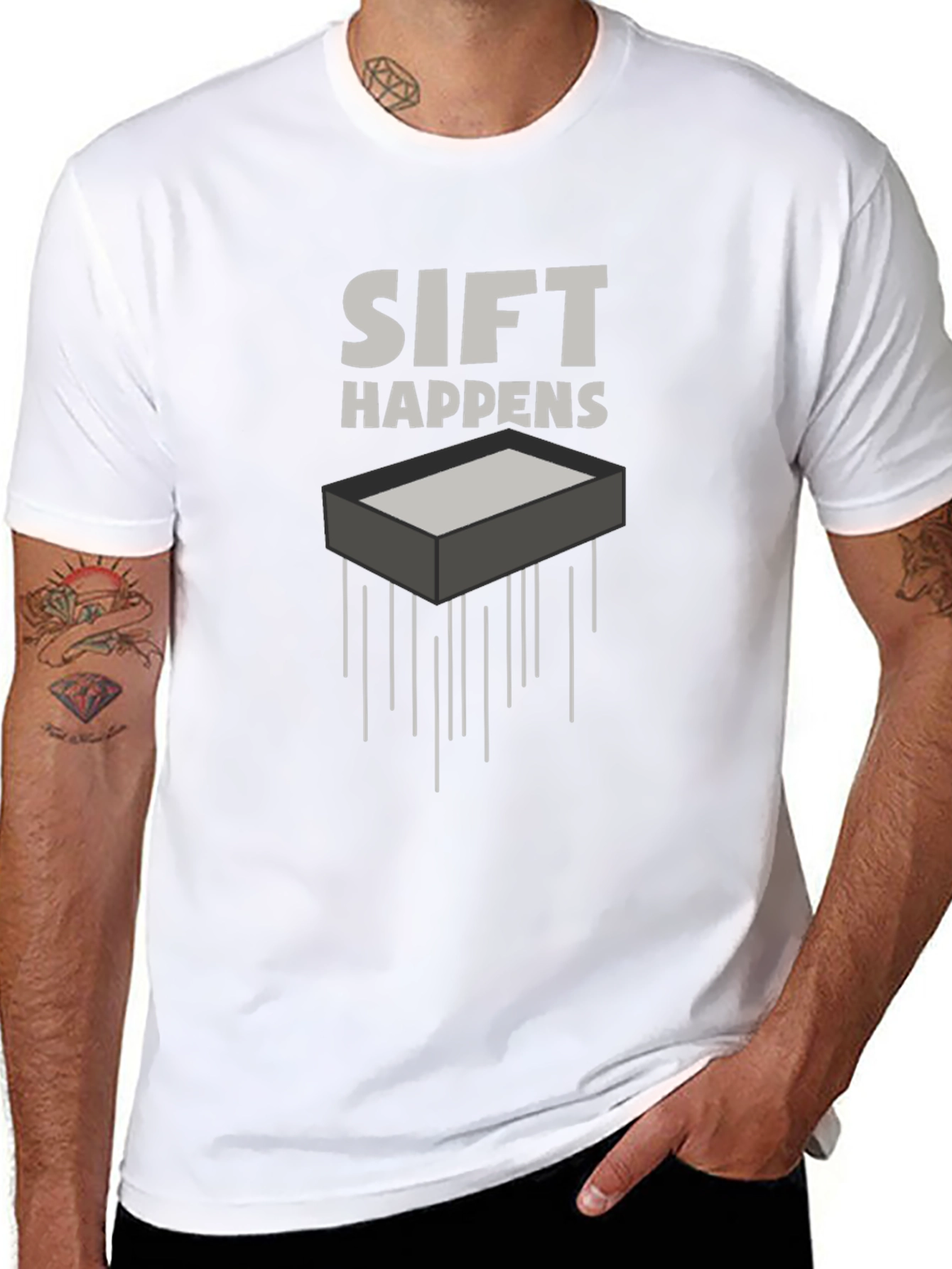 Sift Happens Black Graphic Tee