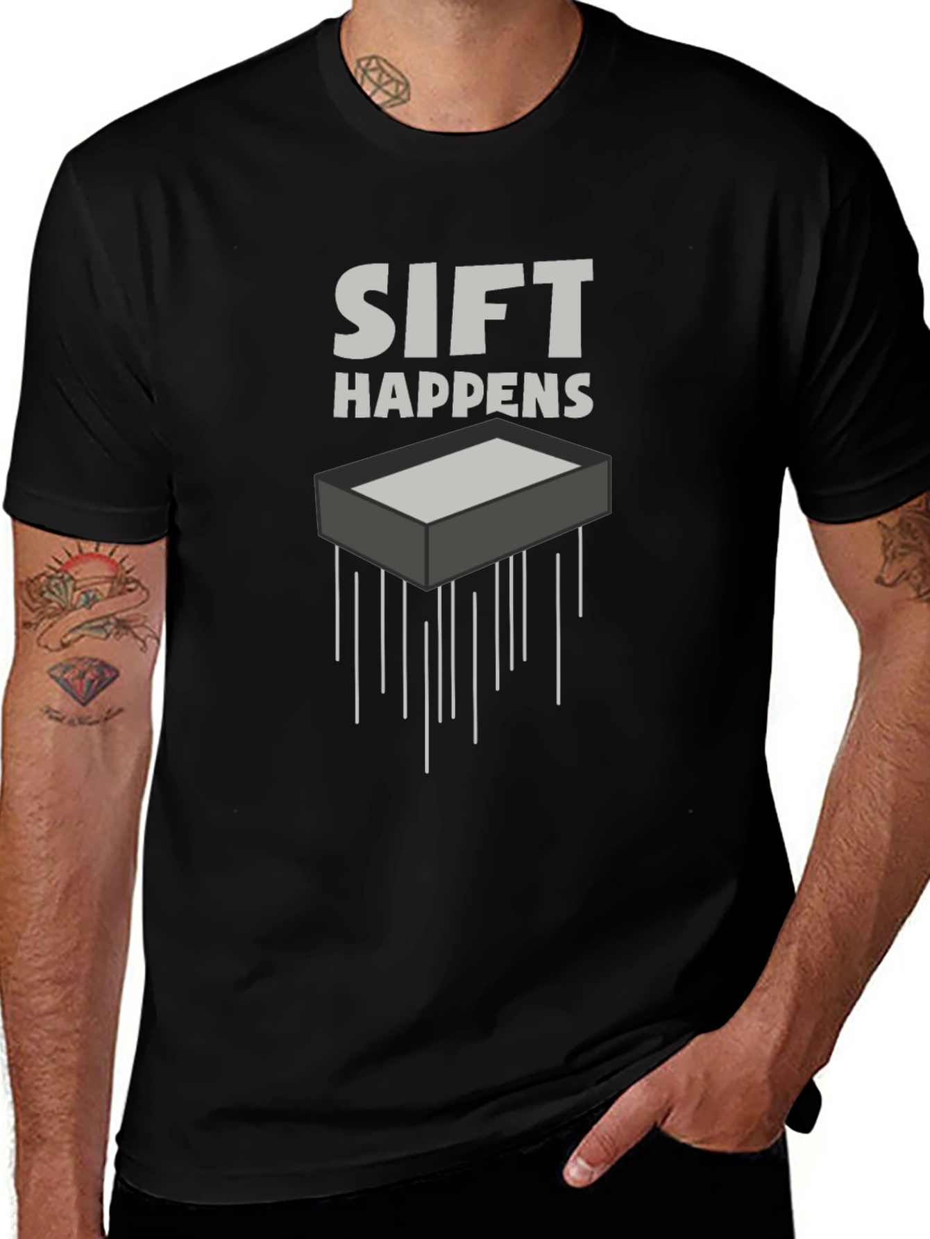 Sift Happens Black Graphic Tee