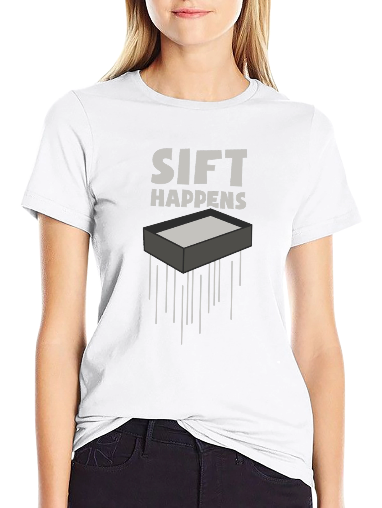 Sift Happens Black Graphic Tee