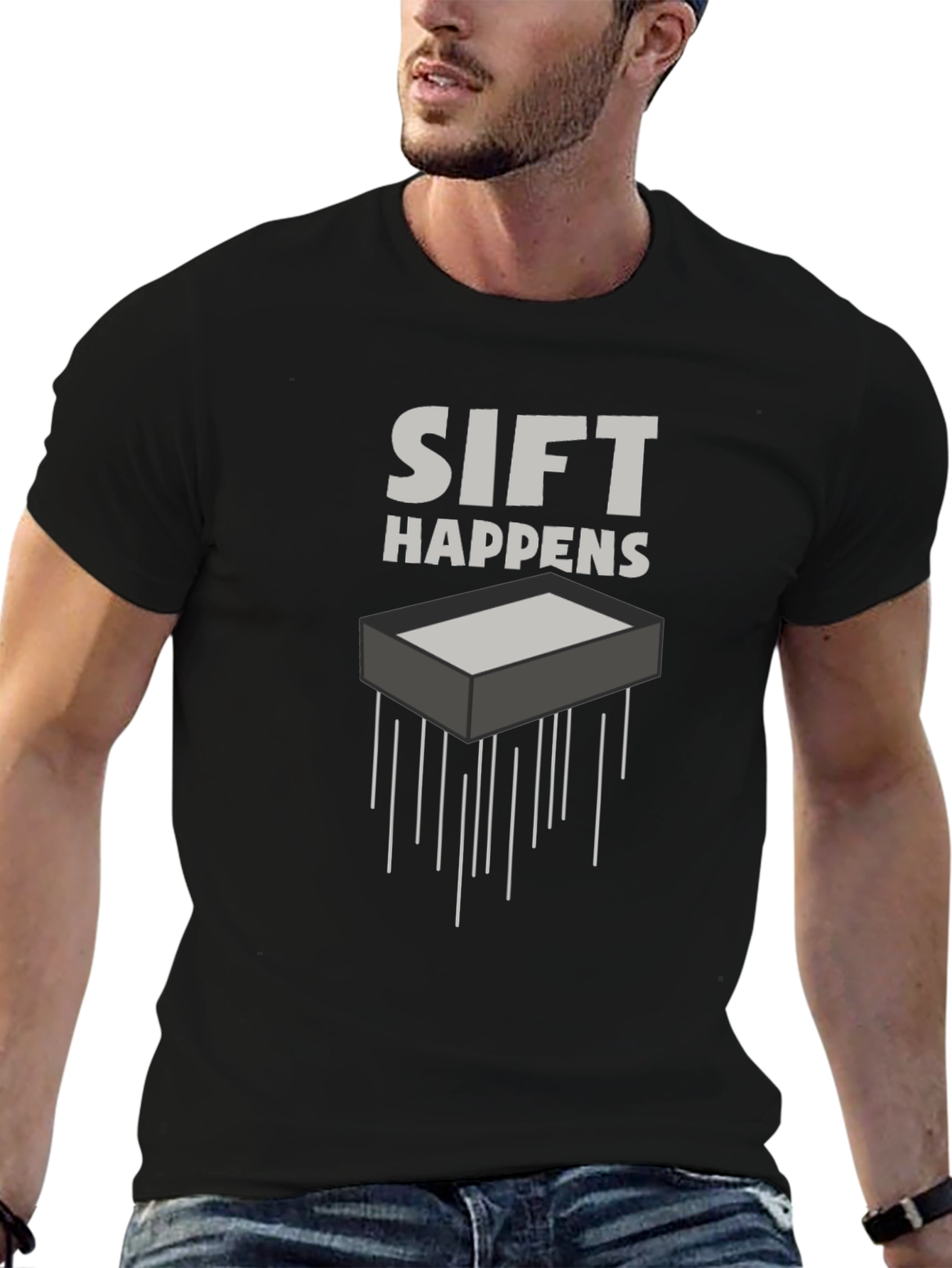 Sift Happens Black Graphic Tee