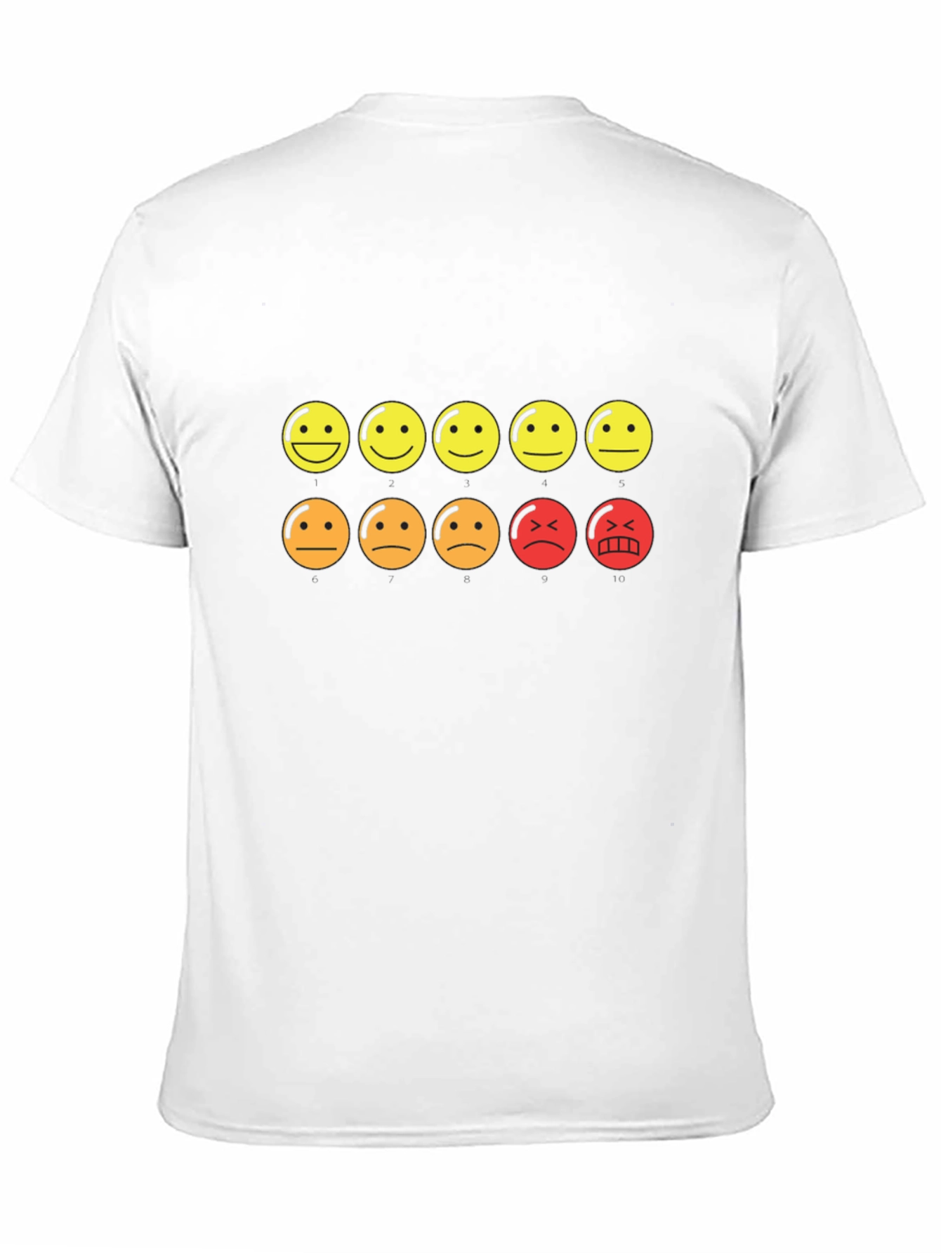 Mood Rating Smiley Face Graphic Tee - Black Cotton
