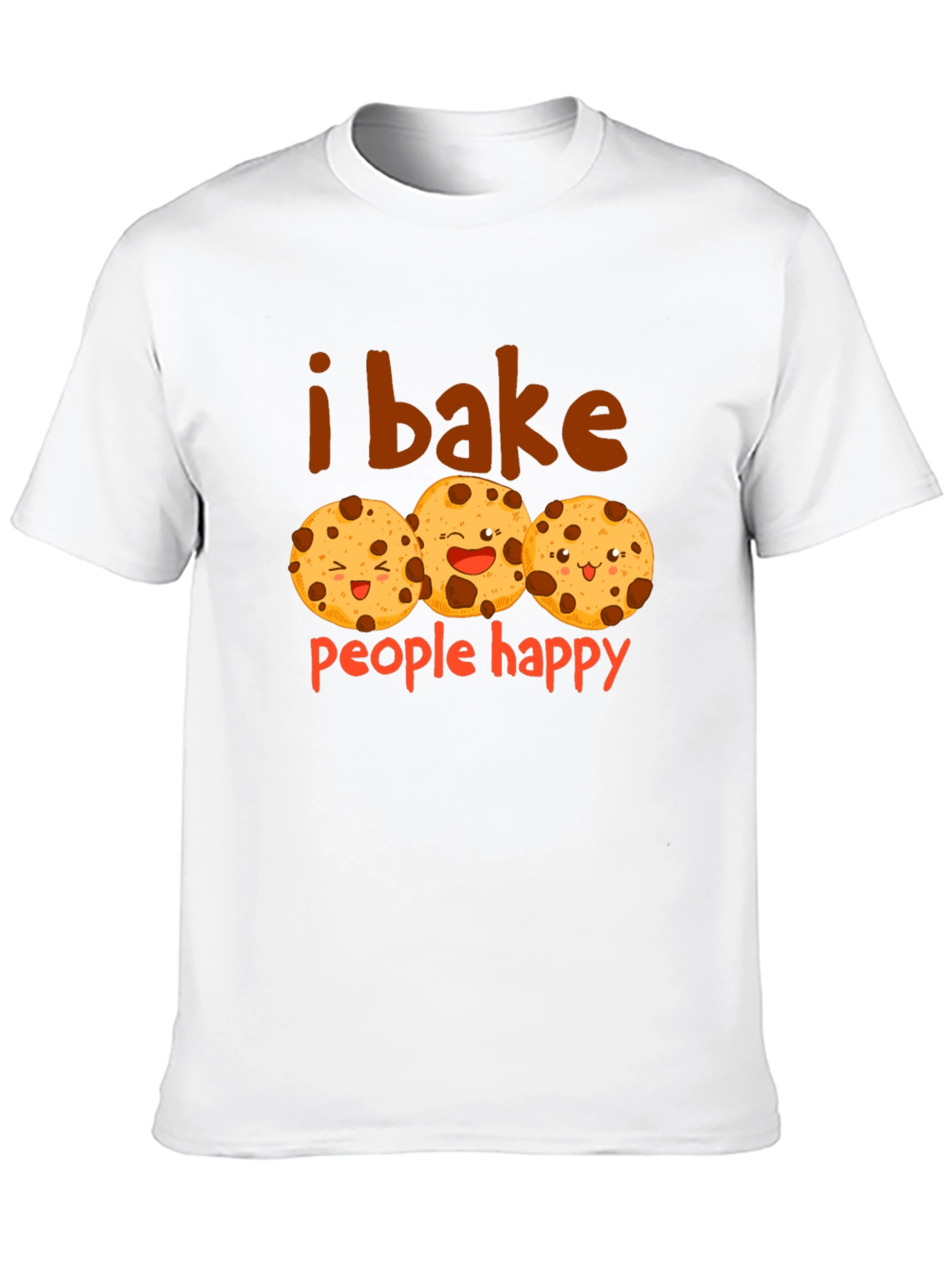 I Bake People Happy T-Shirt - Cute Cookie Design