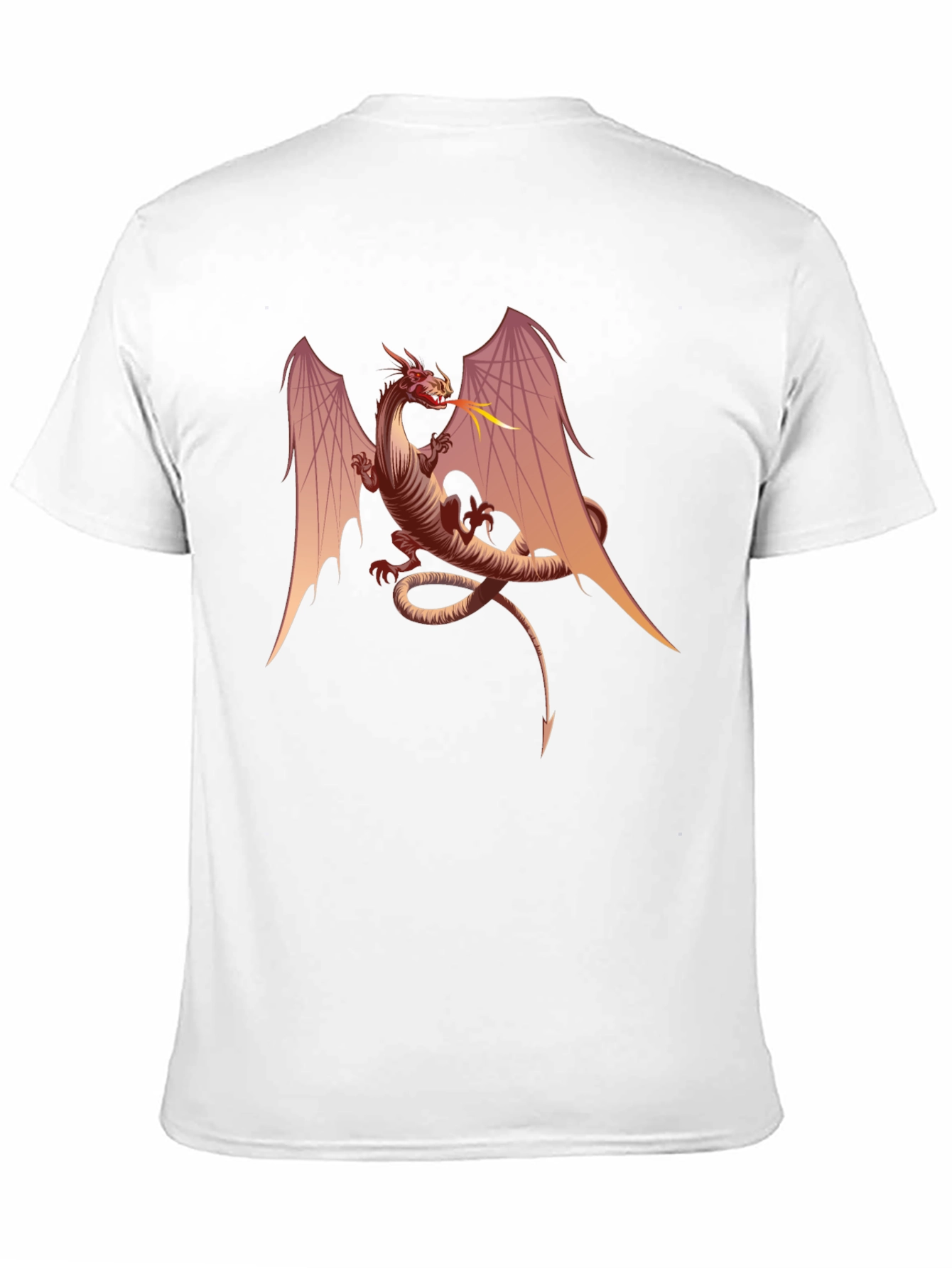 Fiery Dragon Graphic Tee - Black Cotton T-Shirt
