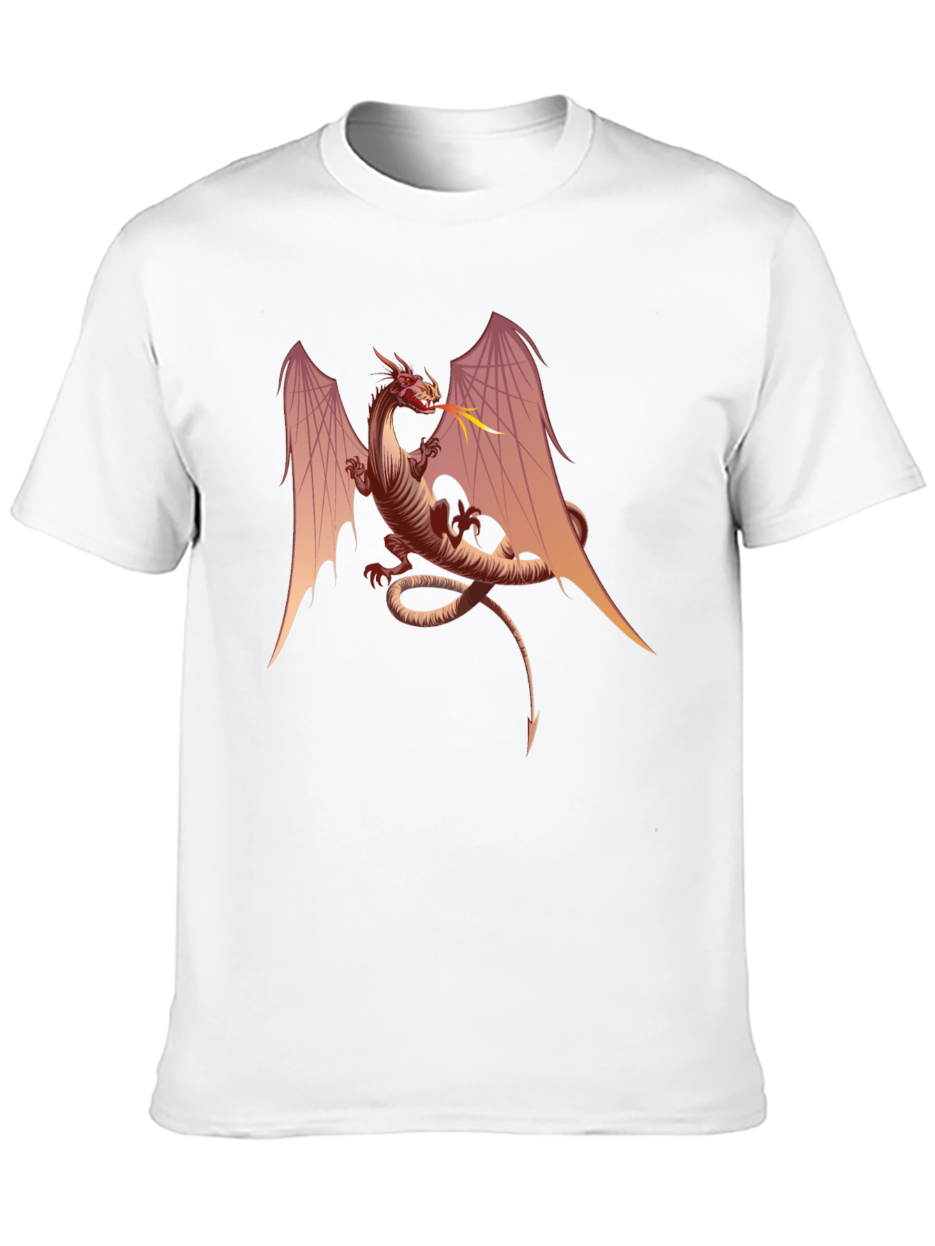 Fiery Dragon Graphic Tee - Black Cotton T-Shirt