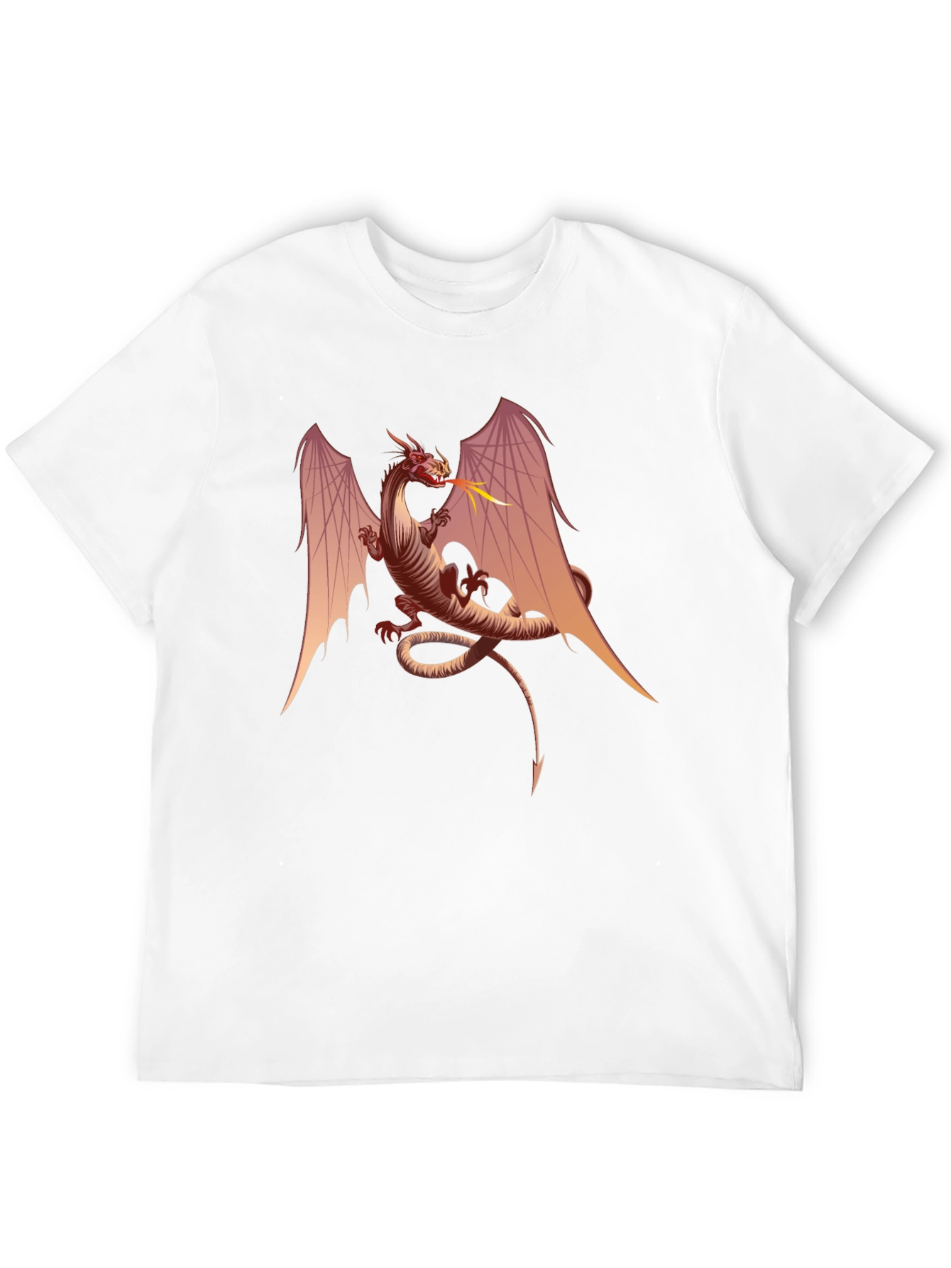 Fiery Dragon Graphic Tee - Black Cotton T-Shirt