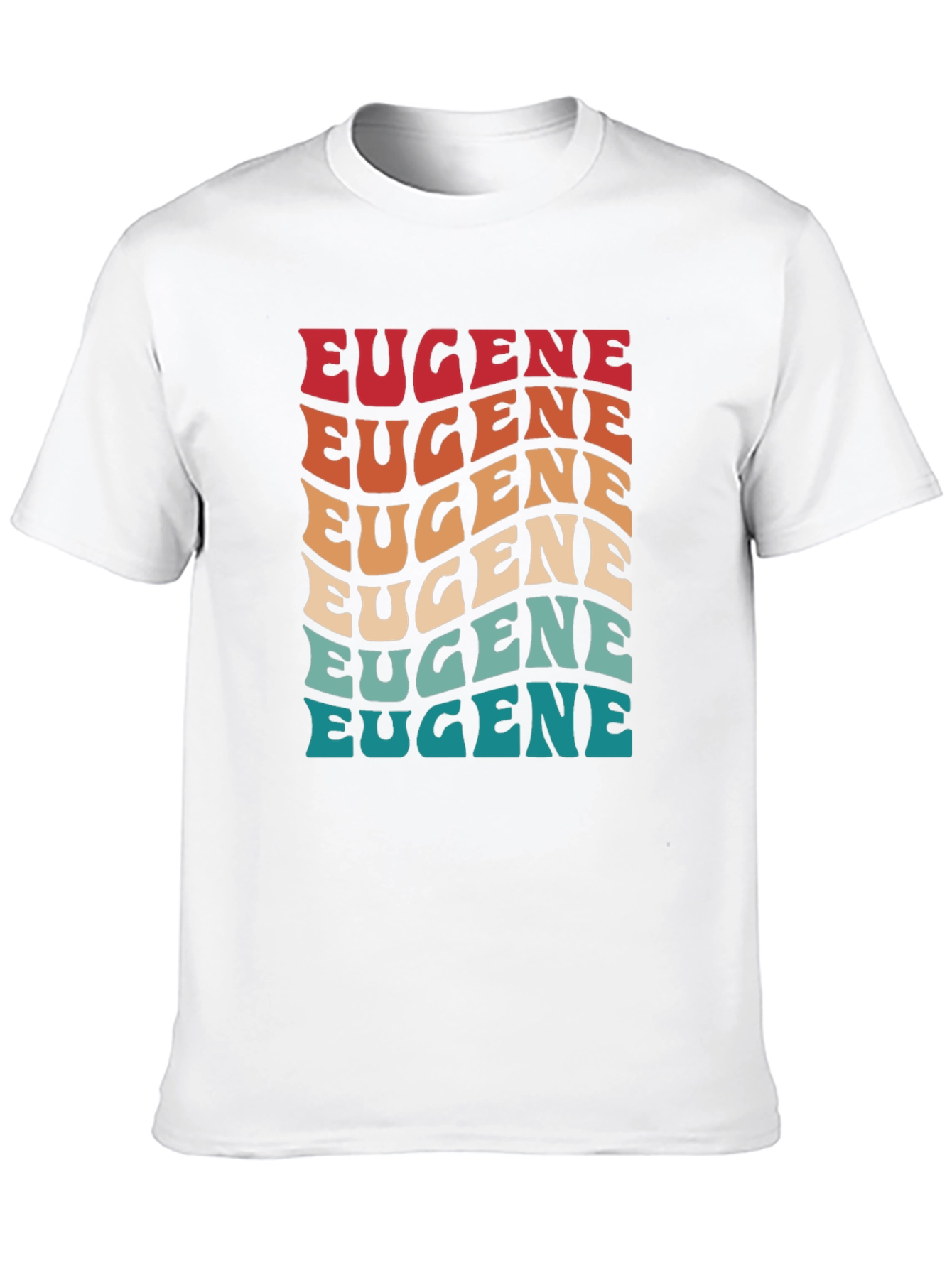 Retro Eugene T-Shirt - Cool Wavy Text Design