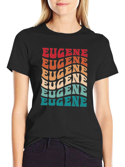 Retro Eugene T-Shirt - Cool Wavy Text Design