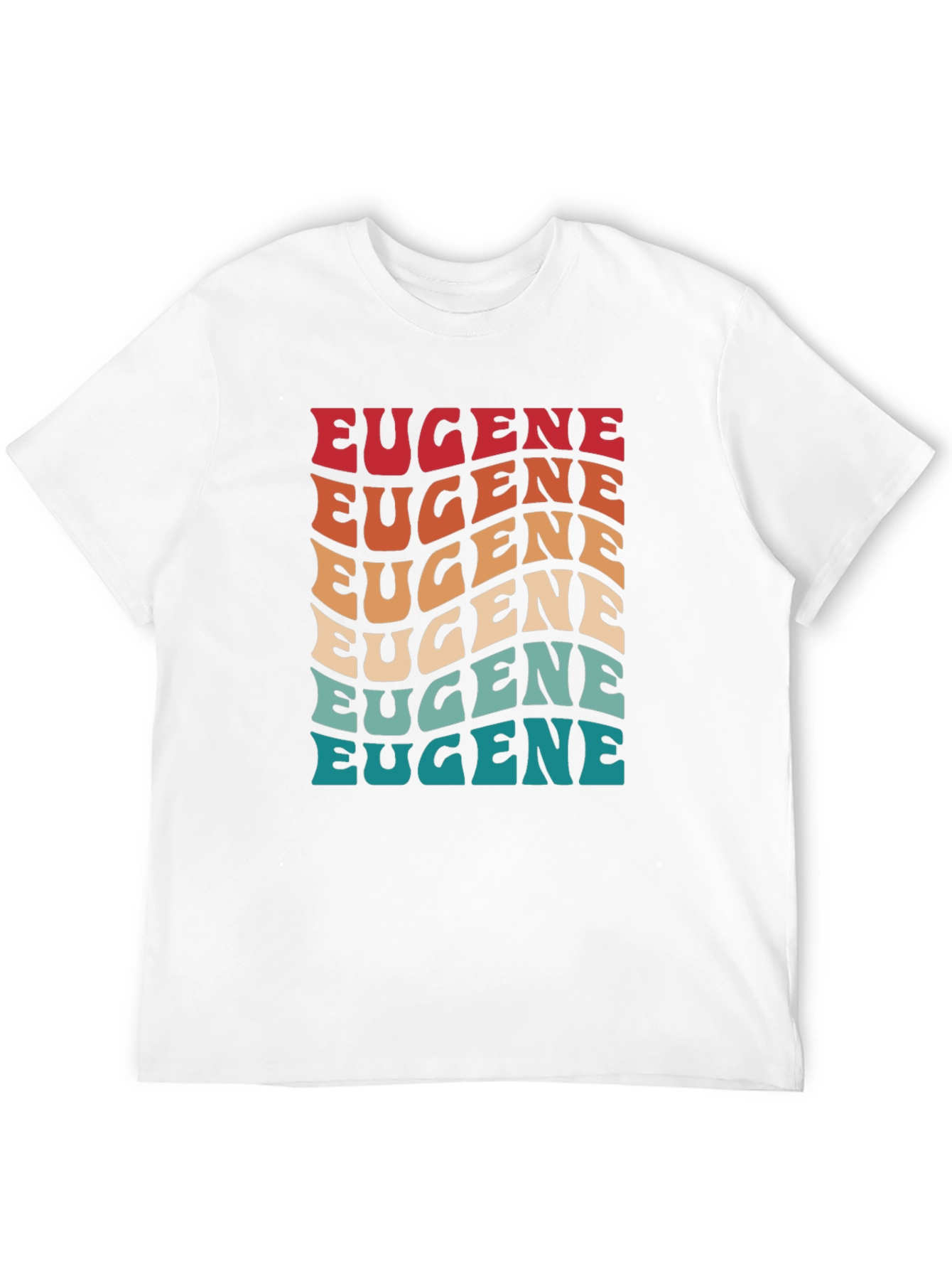 Retro Eugene T-Shirt - Cool Wavy Text Design