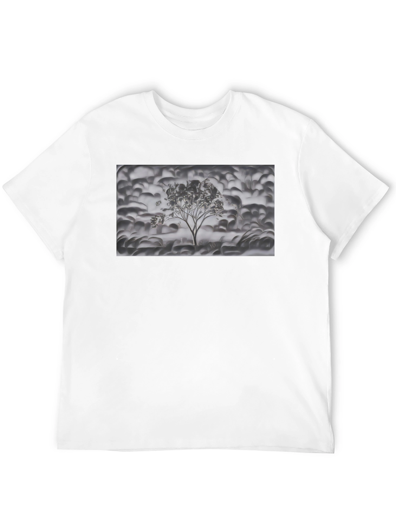 Monochrome Tree Graphic Tee - Stylish Casual Wear