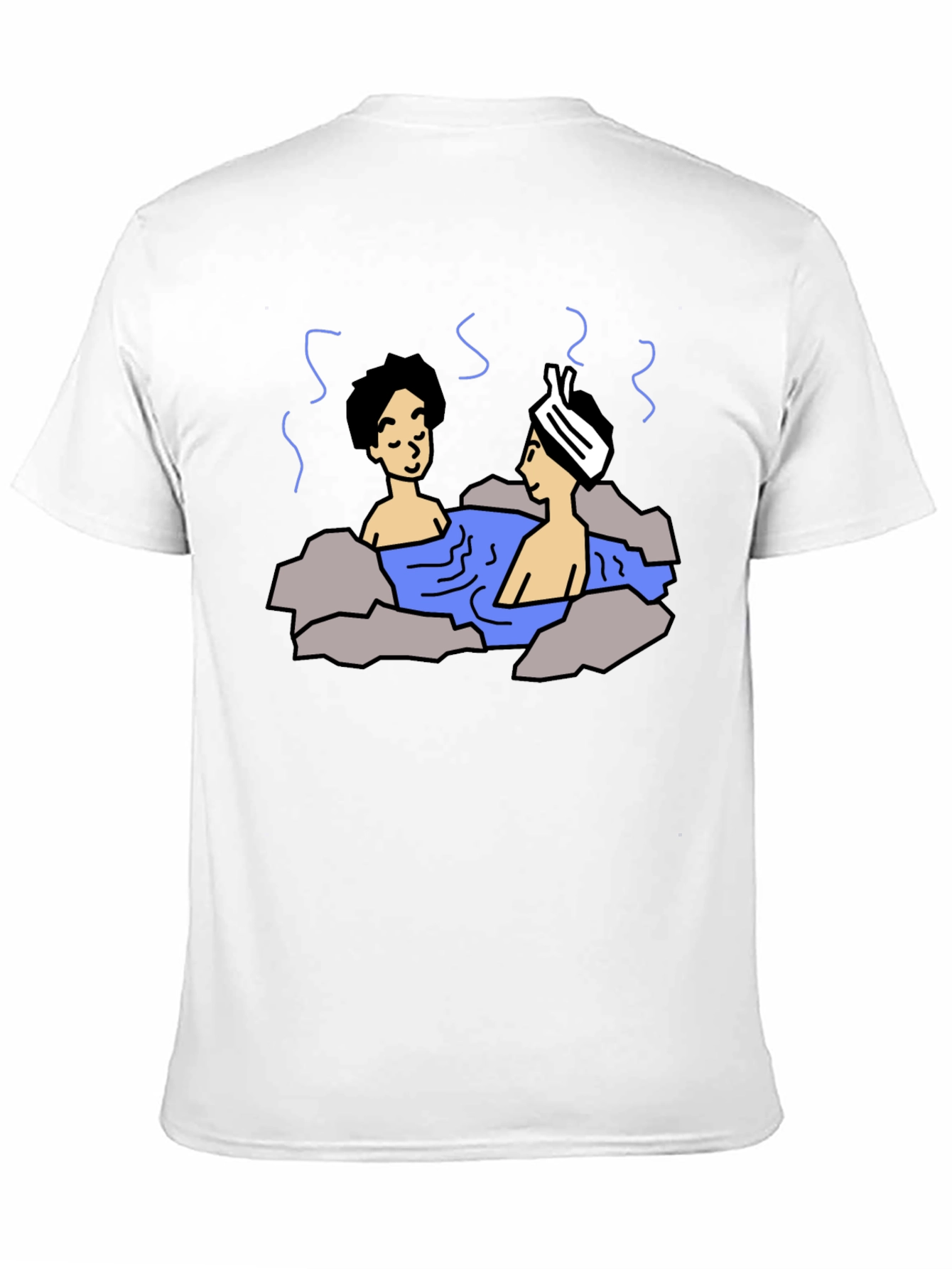 Cartoon Hot Spring Bathing T-Shirt