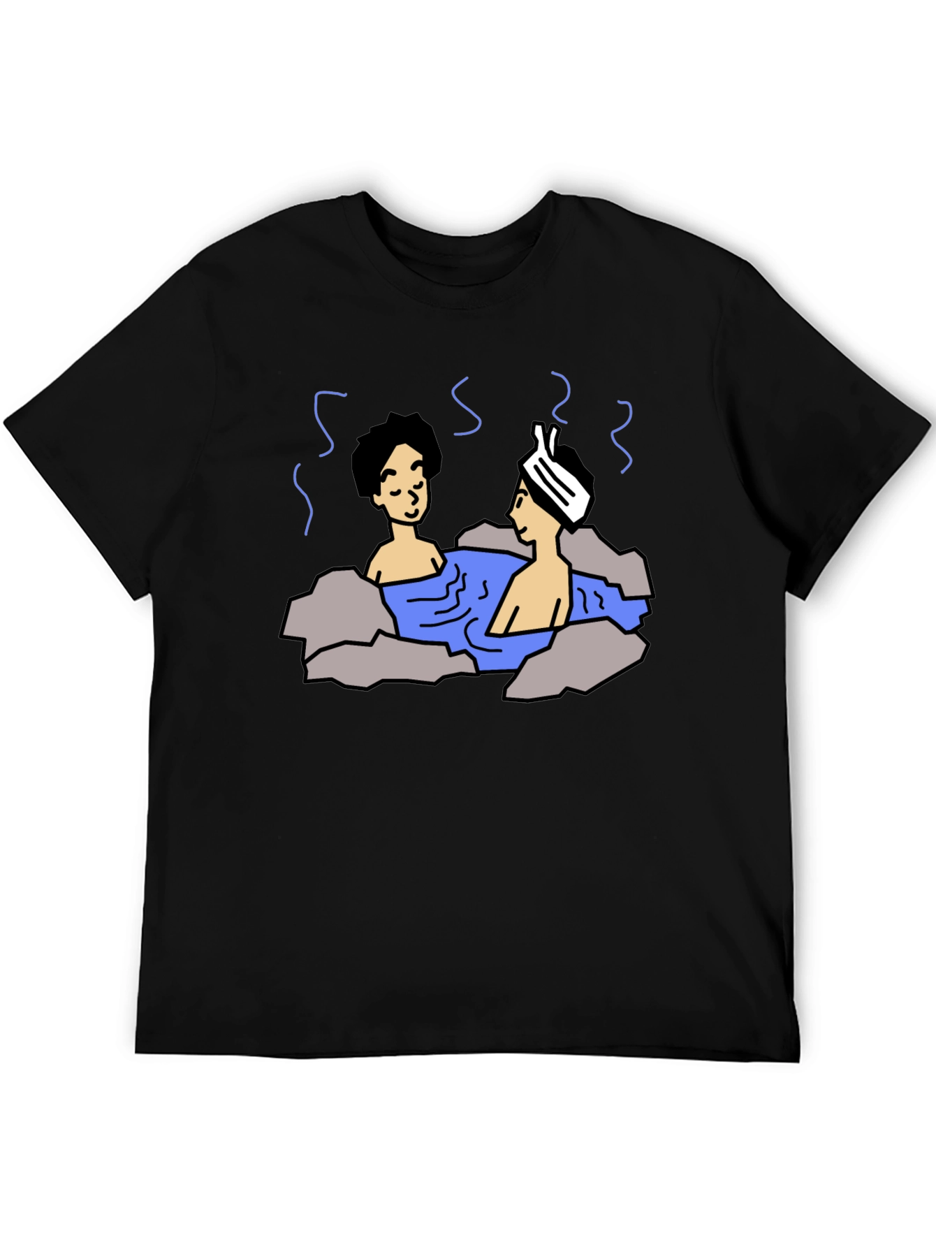 Cartoon Hot Spring Bathing T-Shirt