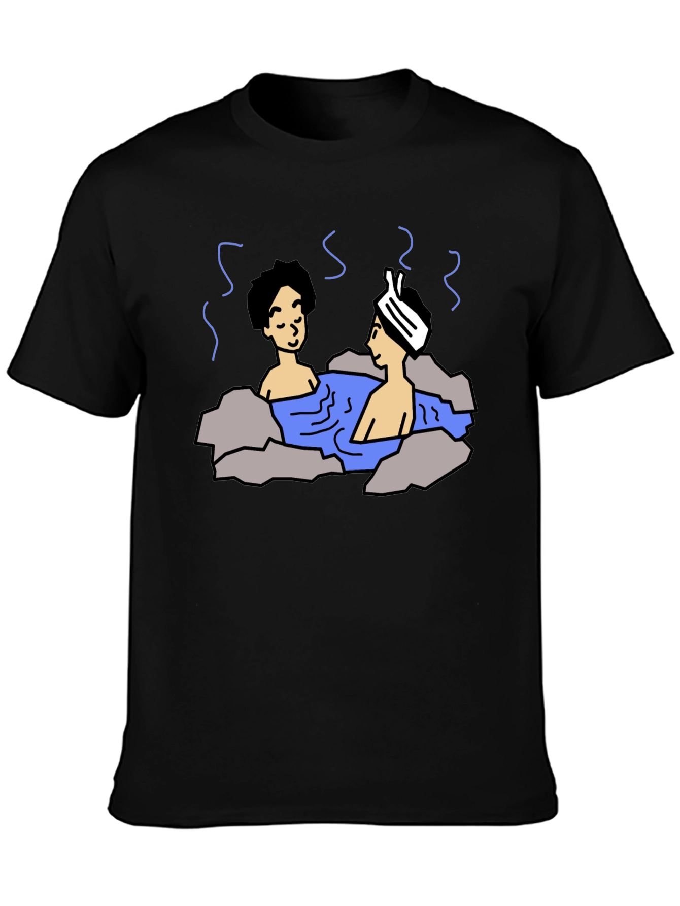 Cartoon Hot Spring Bathing T-Shirt