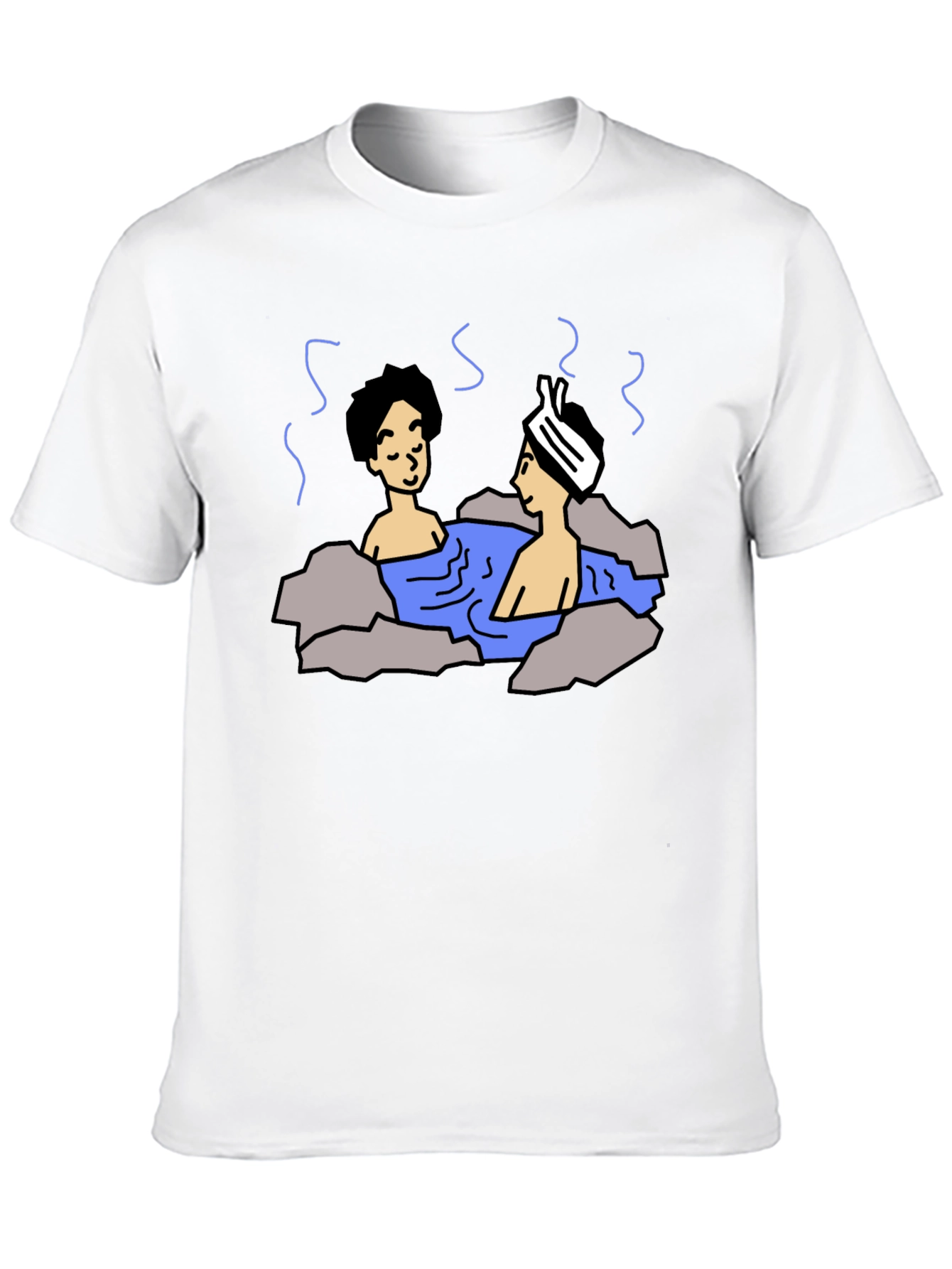 Cartoon Hot Spring Bathing T-Shirt