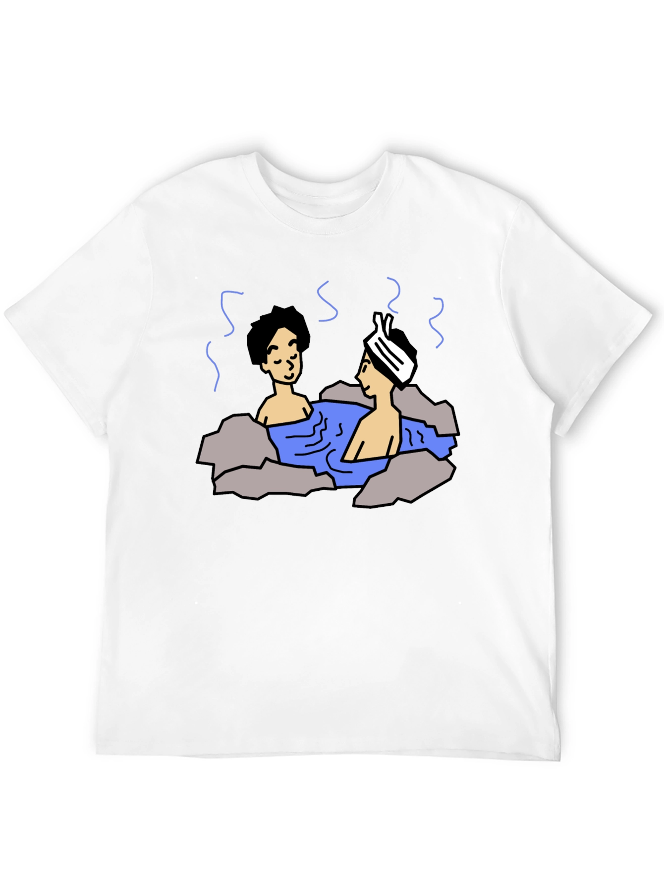 Cartoon Hot Spring Bathing T-Shirt