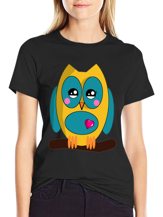 Cute Owl Graphic Tee - Soft Cotton Comfort