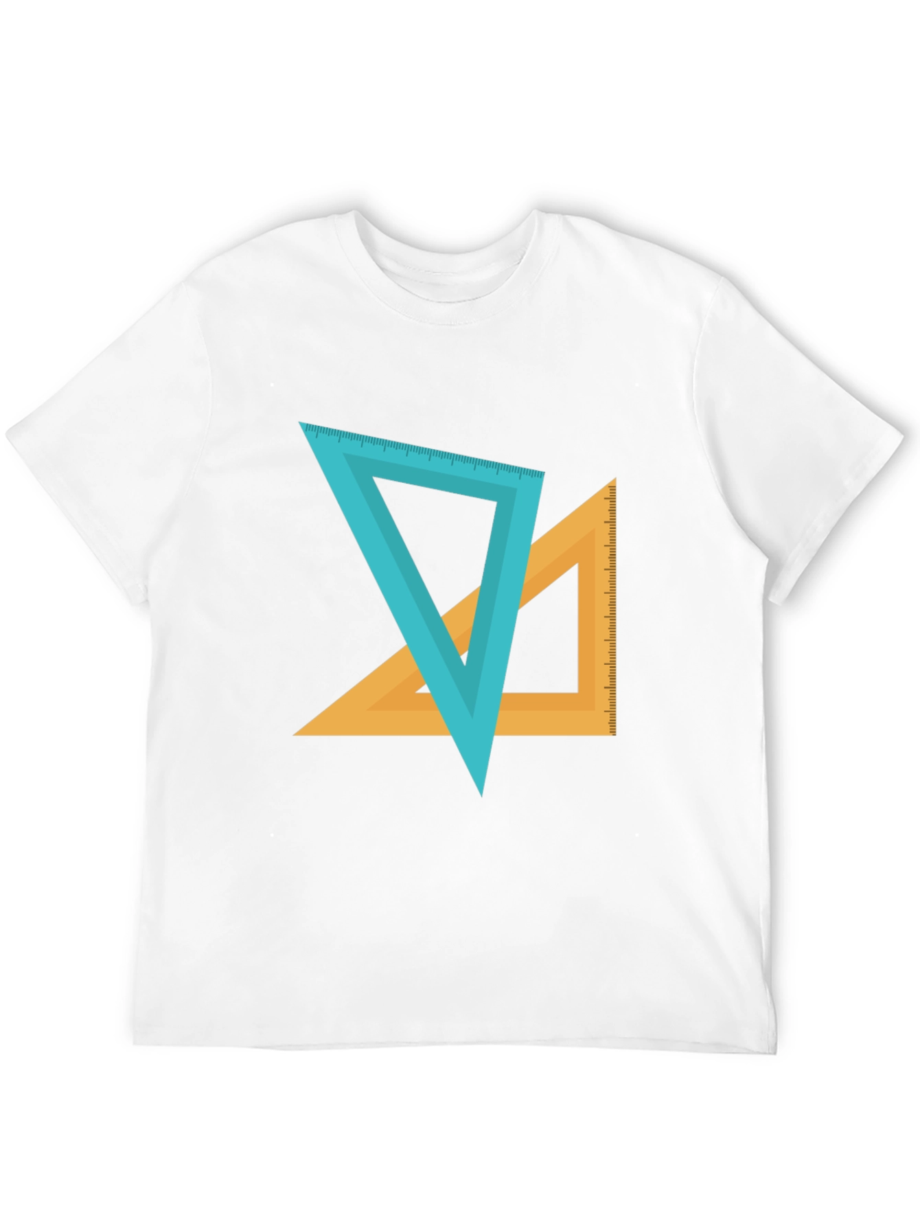 Geometric Triangles Graphic Tee - Black Cotton Blend Shirt