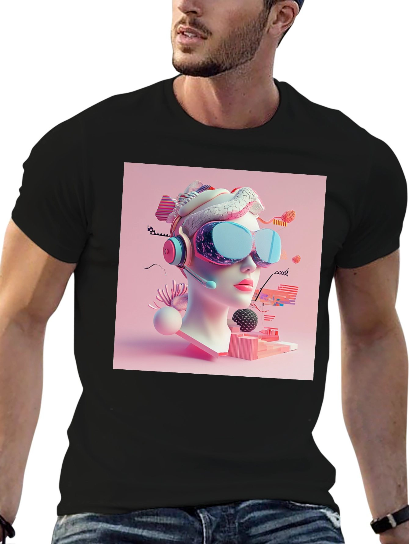 VR Headset Graphic Tee - Unisex Black T-Shirt