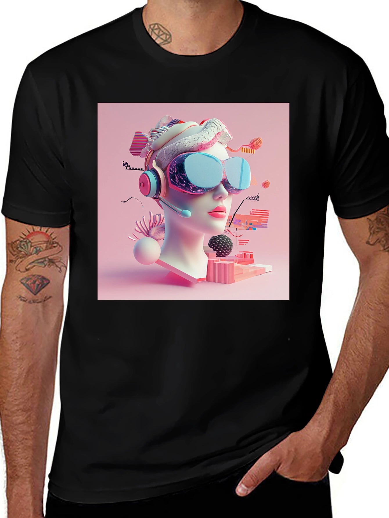 VR Headset Graphic Tee - Unisex Black T-Shirt