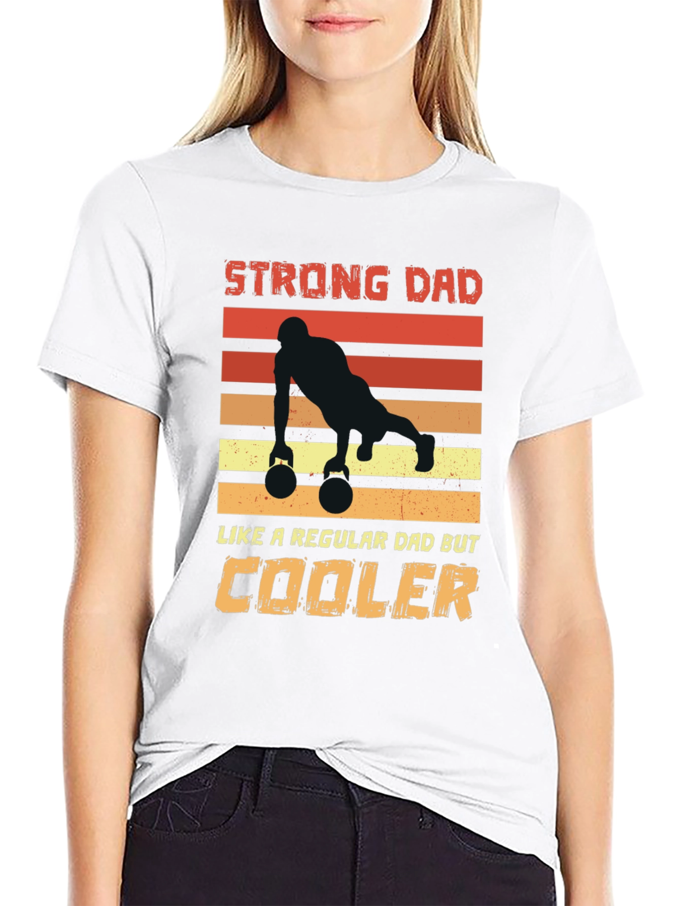 Strong Dad Kettlebell Push Up Graphic Tee