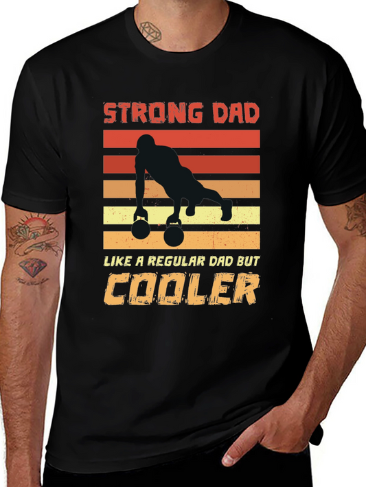 Strong Dad Kettlebell Push Up Graphic Tee