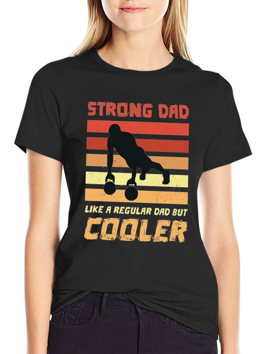 Strong Dad Kettlebell Push Up Graphic Tee