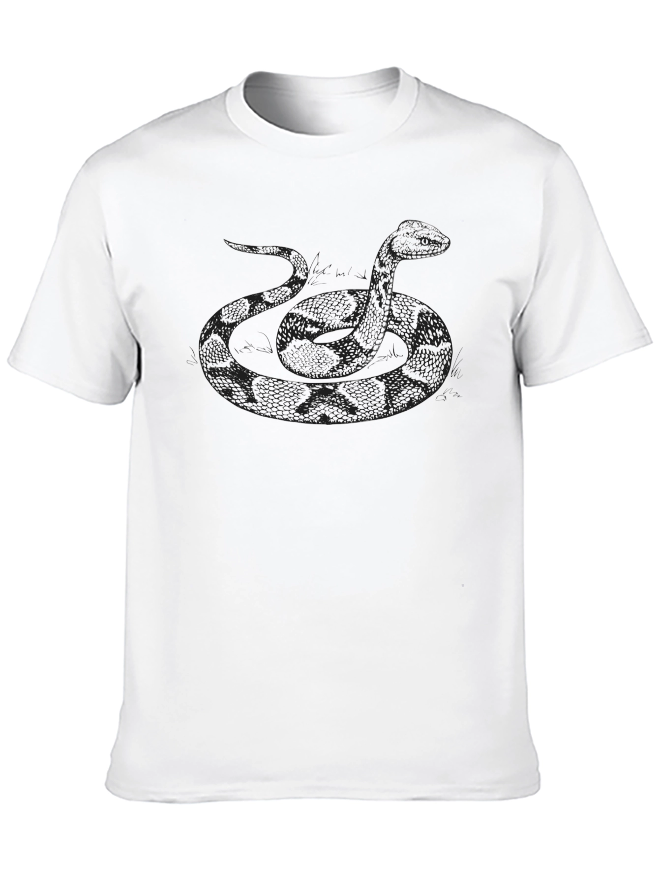 Snake Graphic Tee - Mens Black Cotton T-Shirt