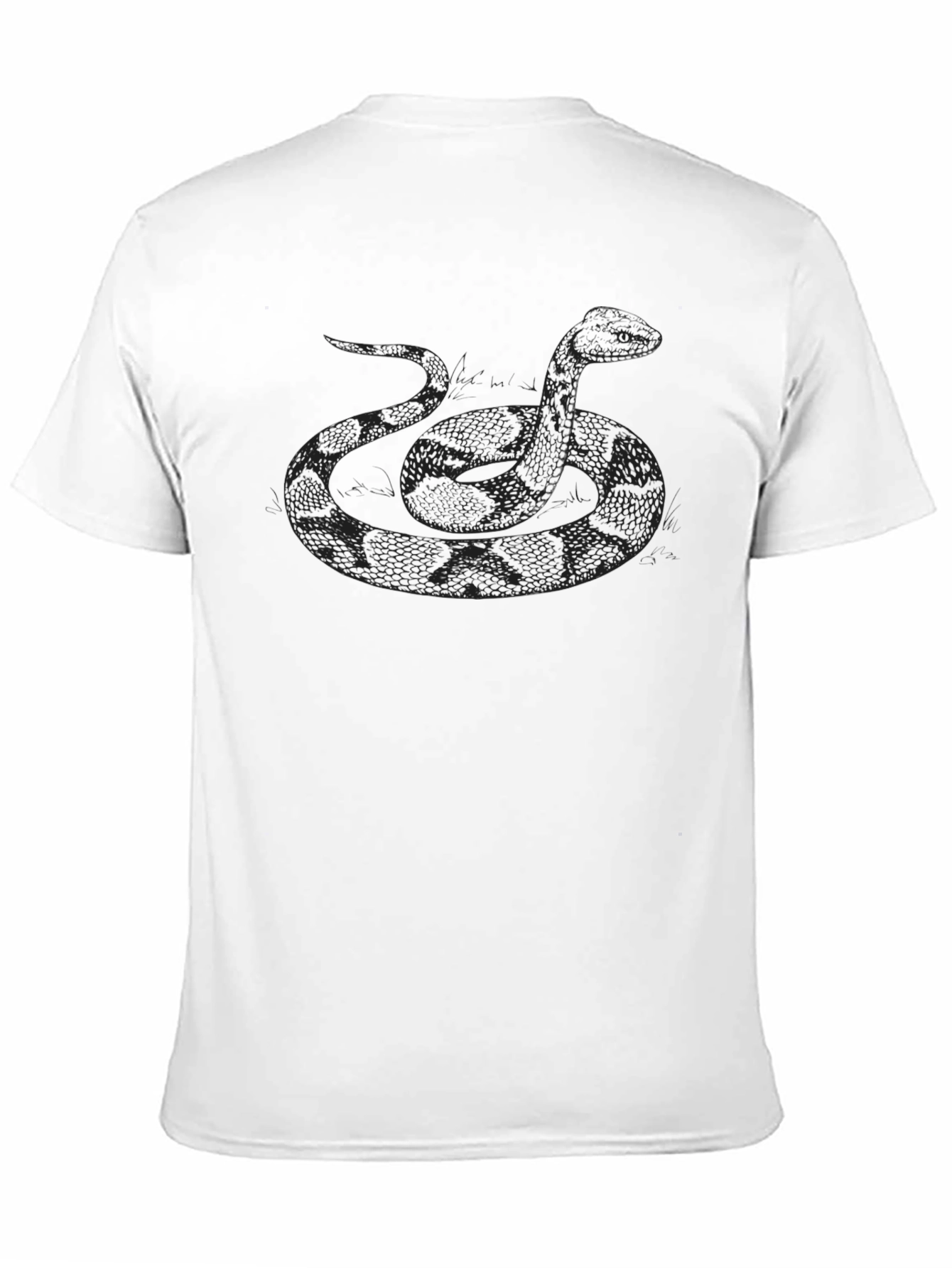 Snake Graphic Tee - Mens Black Cotton T-Shirt