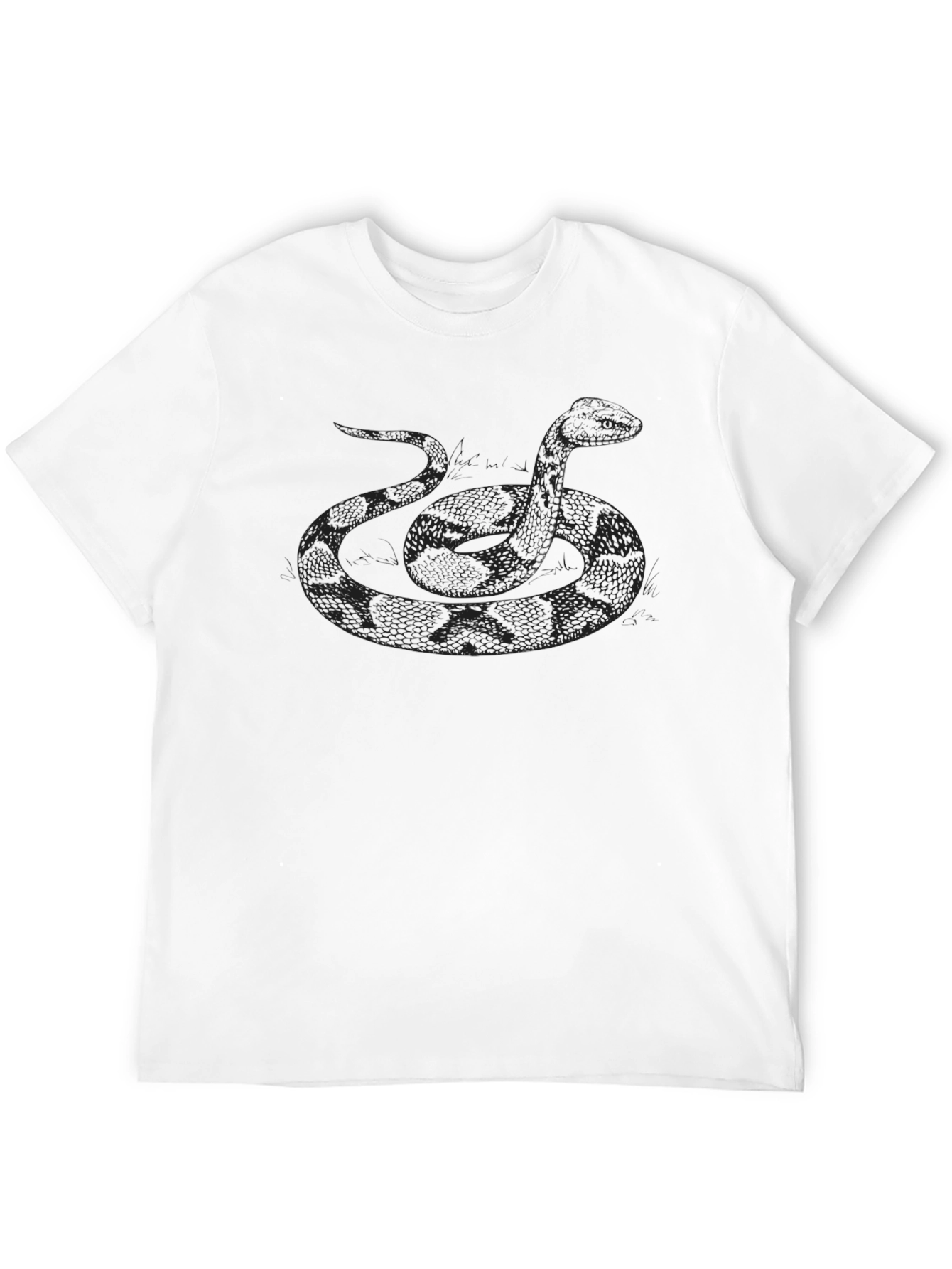 Snake Graphic Tee - Mens Black Cotton T-Shirt