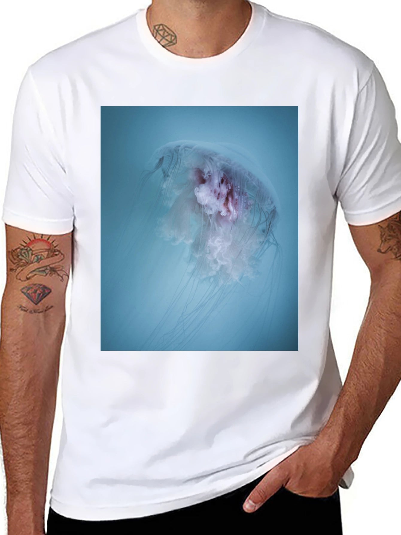 Jellyfish Graphic Tee - Black Cotton Blend