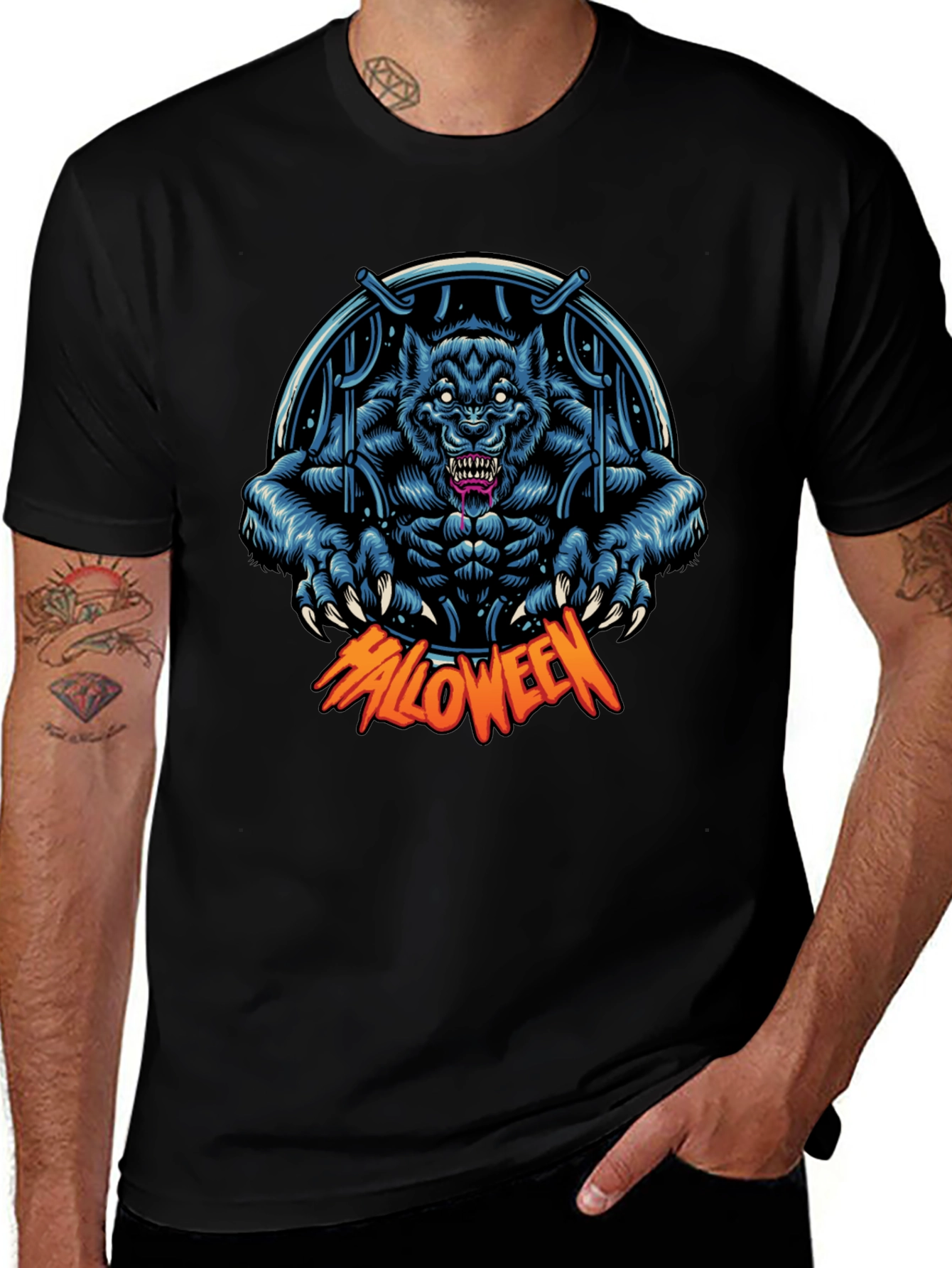 Halloween Werewolf T-Shirt - Spooky Season Apparel