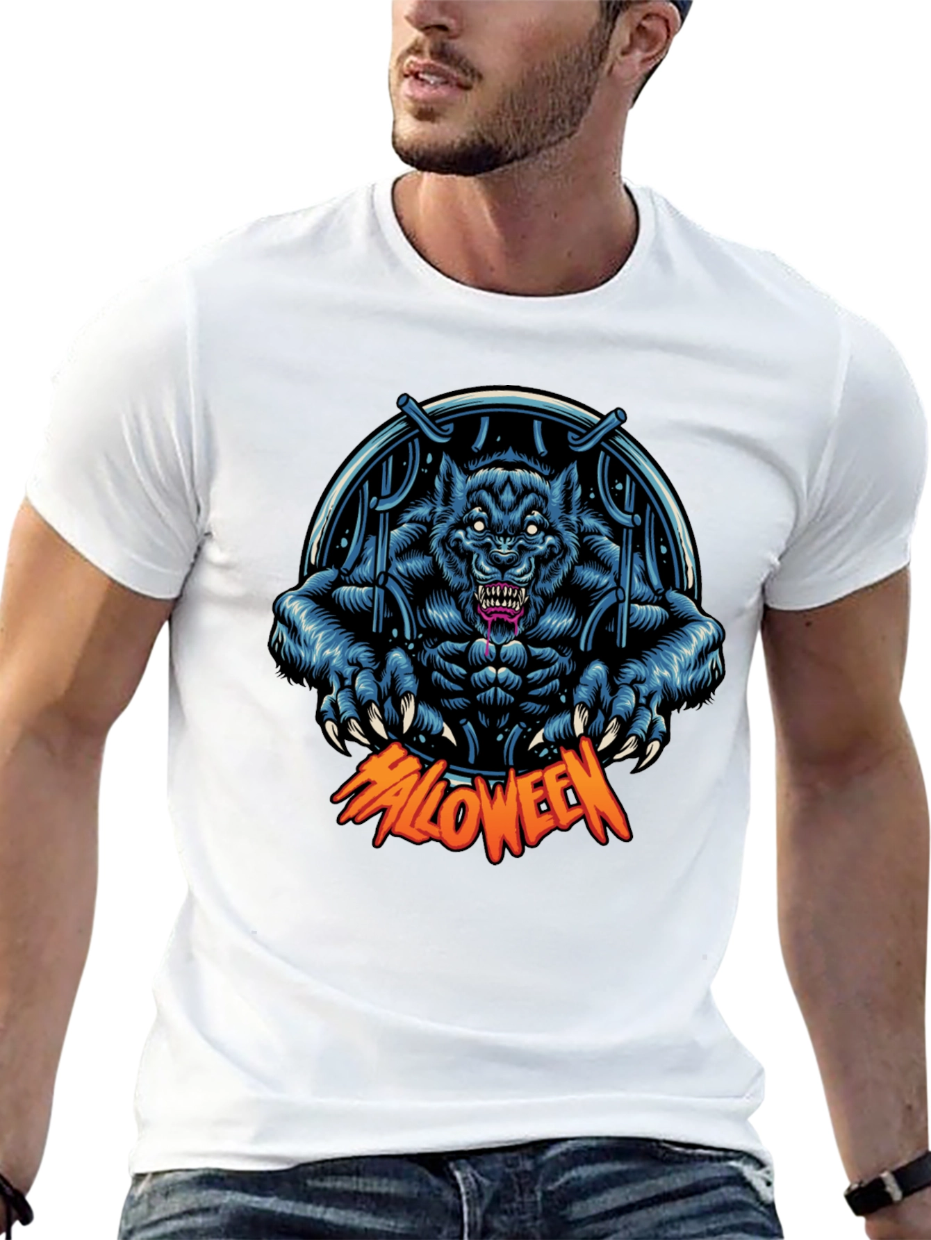 Halloween Werewolf T-Shirt - Spooky Season Apparel