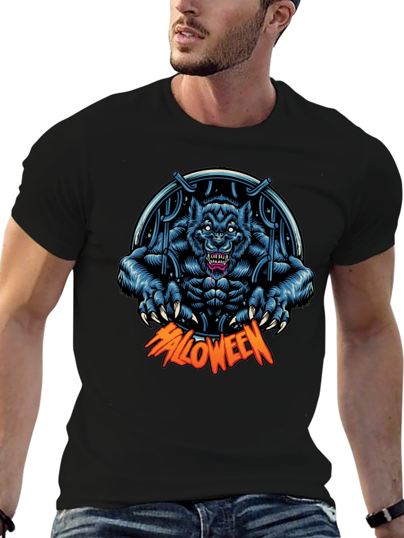 Halloween Werewolf T-Shirt - Spooky Season Apparel