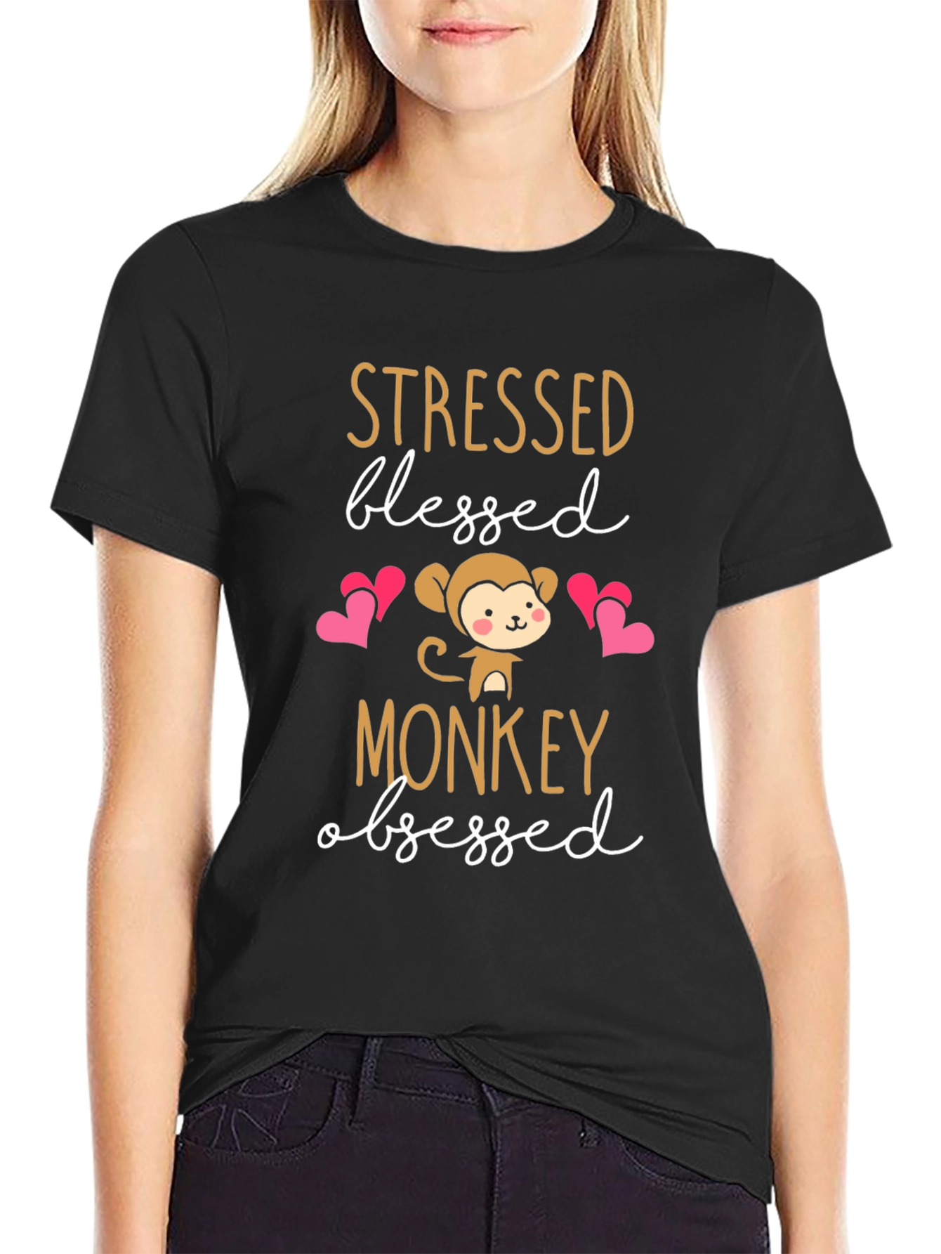 Stressed Blessed Monkey Obsessed T-Shirt