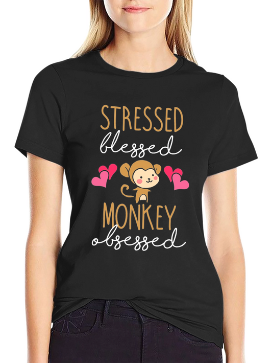 Stressed Blessed Monkey Obsessed T-Shirt