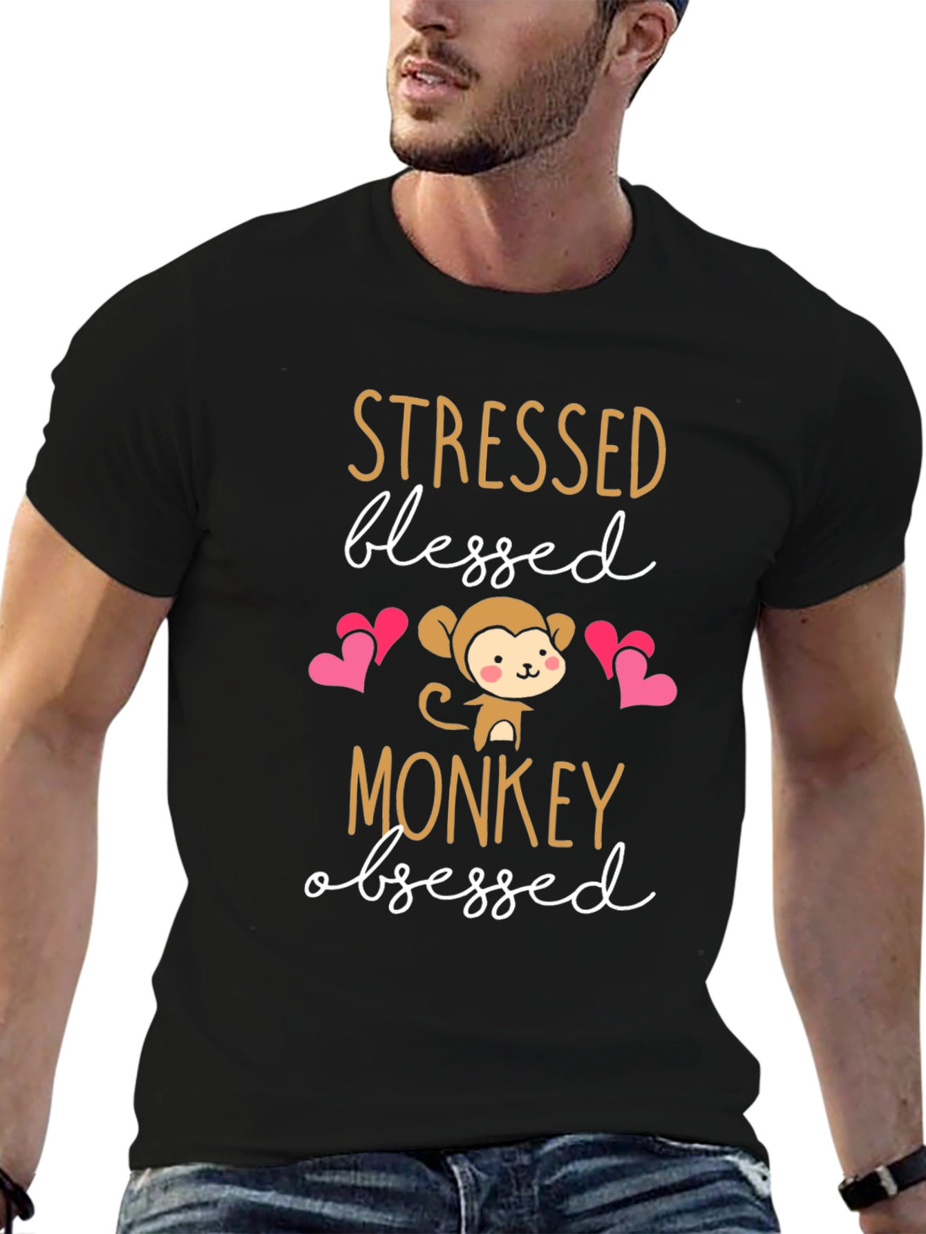Stressed Blessed Monkey Obsessed T-Shirt