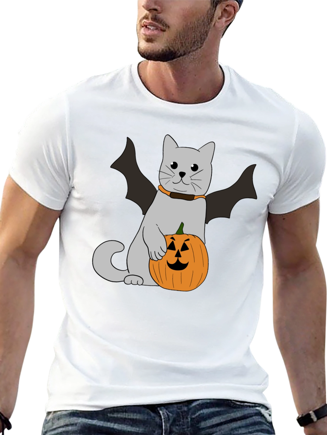 Halloween Cat Bat T-Shirt