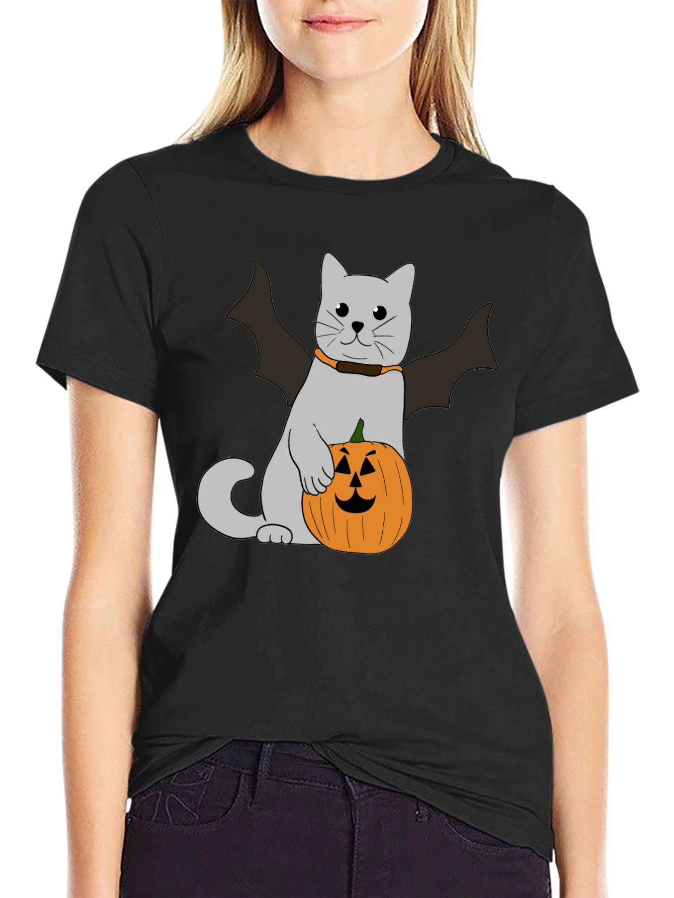 Halloween Cat Bat T-Shirt