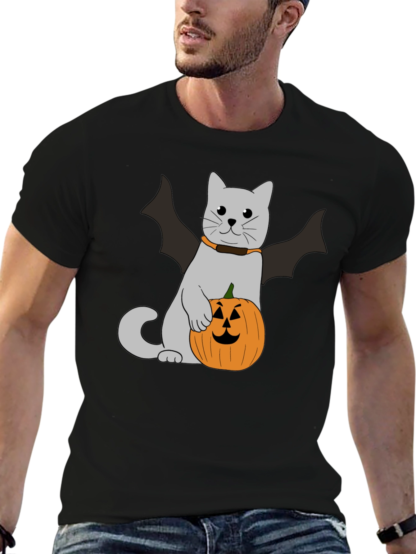 Halloween Cat Bat T-Shirt