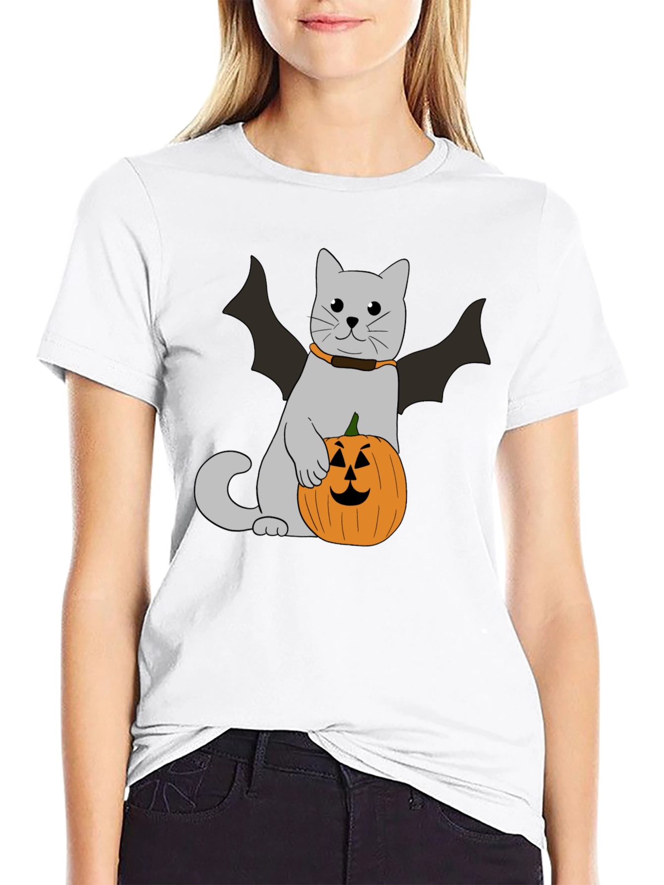 Halloween Cat Bat T-Shirt