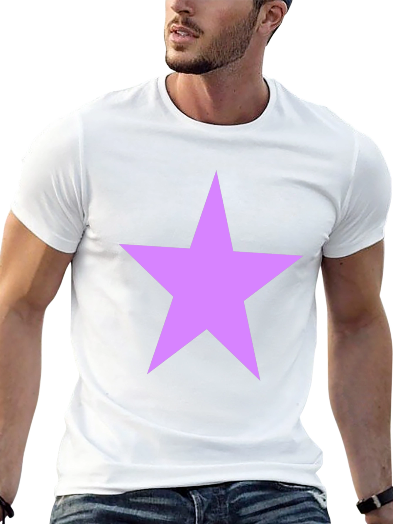 Star Graphic Tee - Black Cotton Blend Shirt