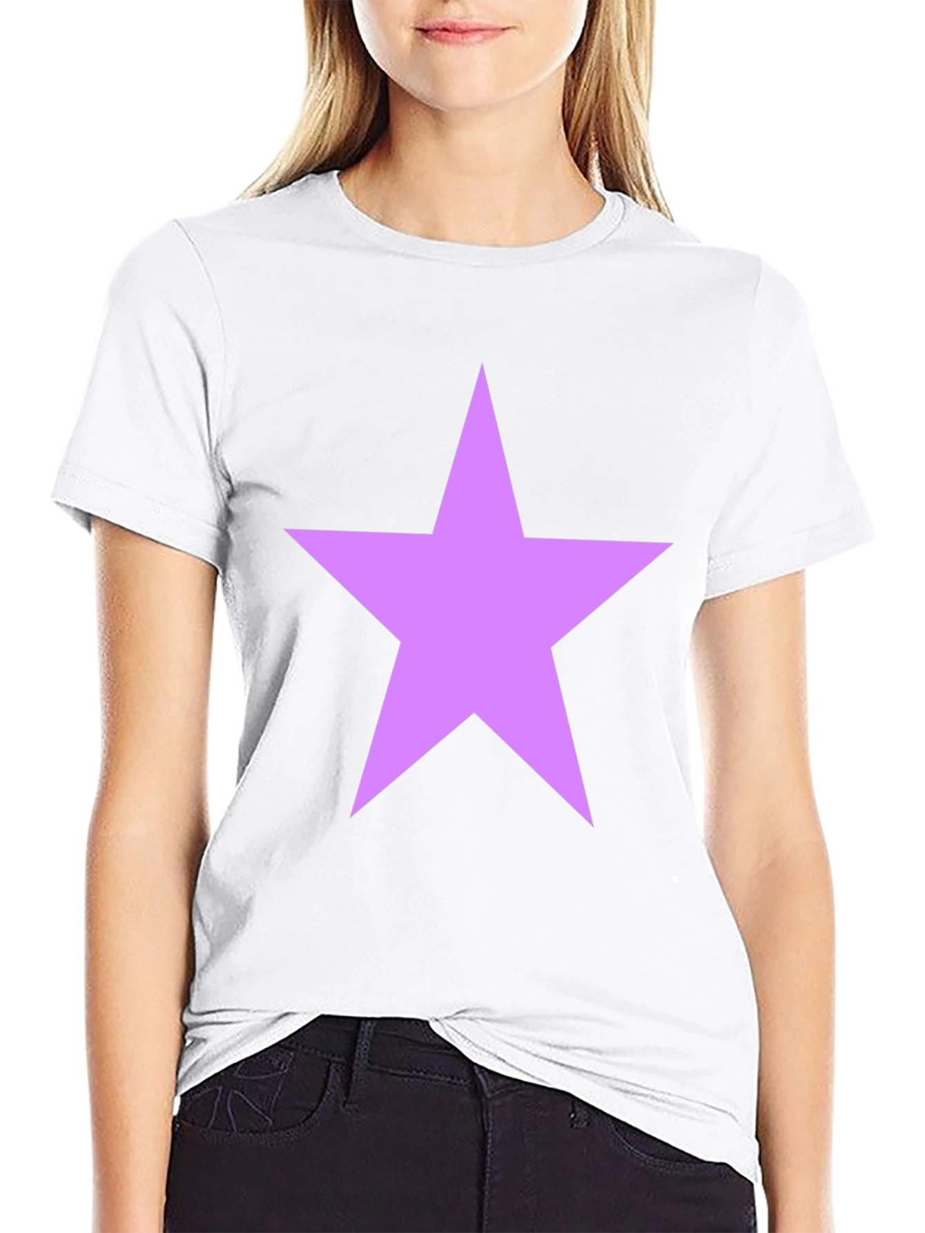 Star Graphic Tee - Black Cotton Blend Shirt