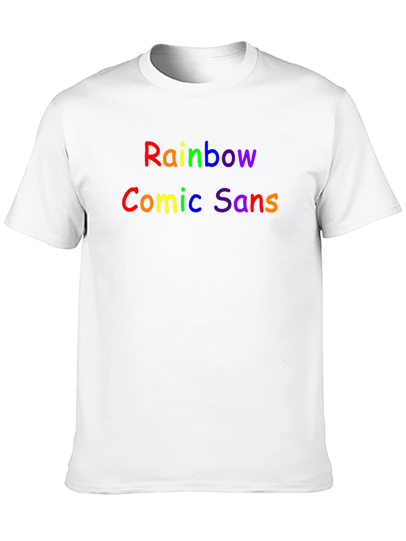 Rainbow Comic Sans Graphic Black T-Shirt