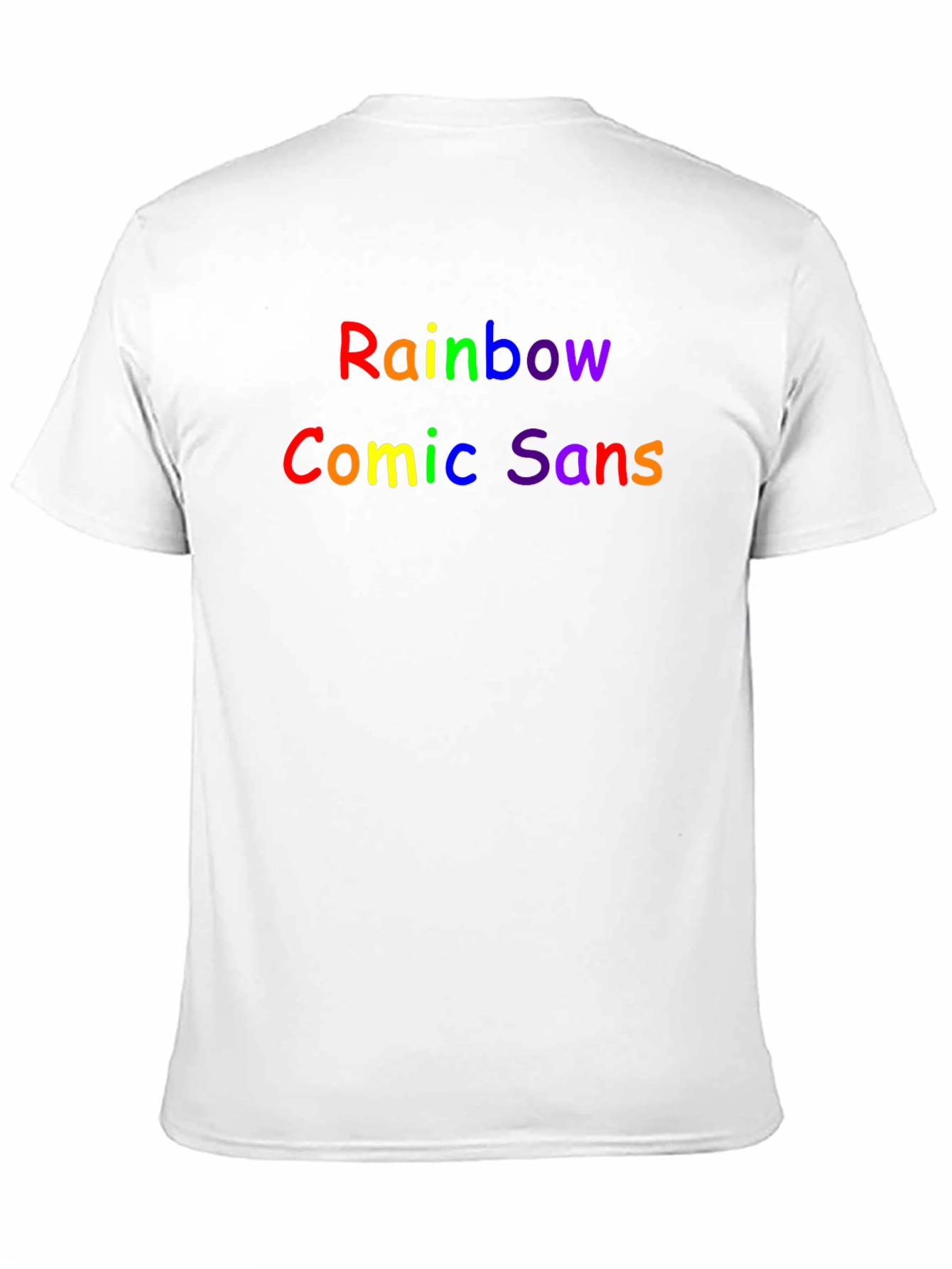 Rainbow Comic Sans Graphic Black T-Shirt