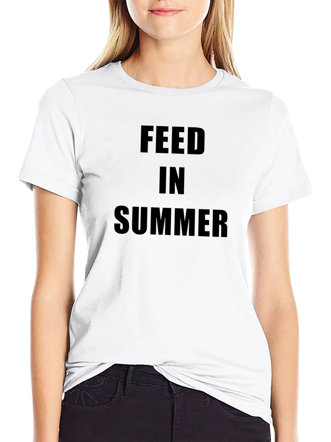 Feed In Summer Black Graphic Tee