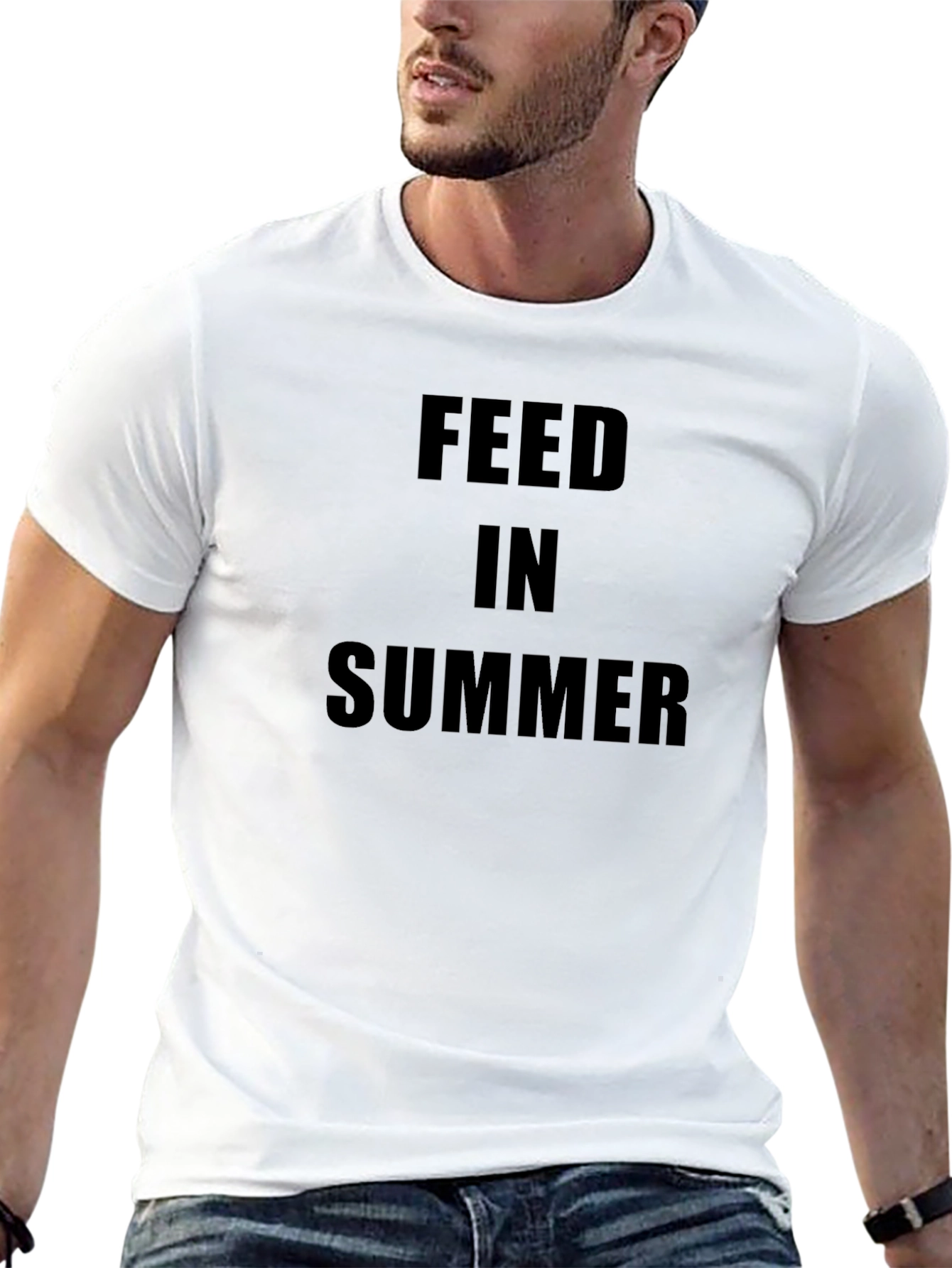 Feed In Summer Black Graphic Tee
