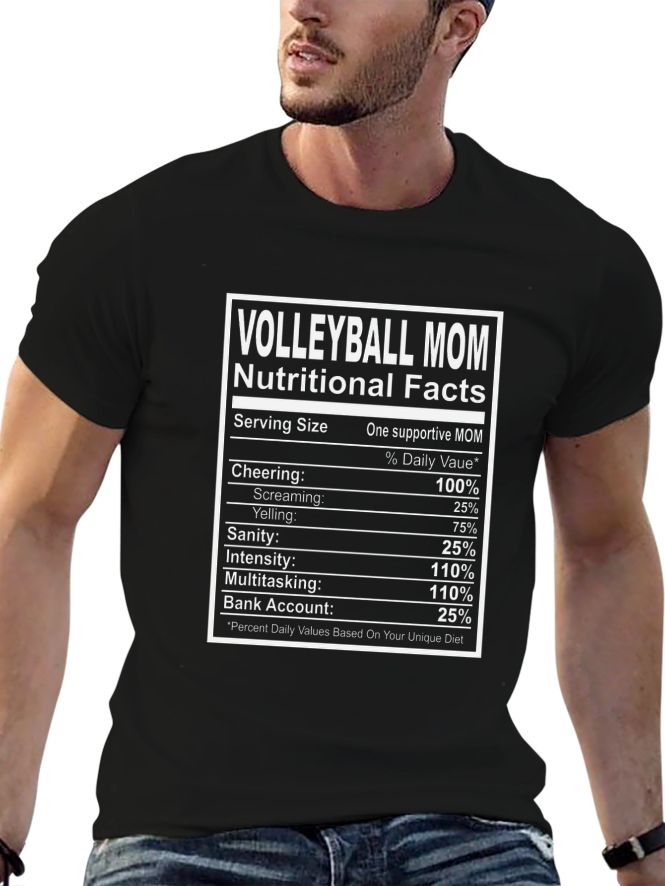 Volleyball Mom Nutritional Facts T-Shirt